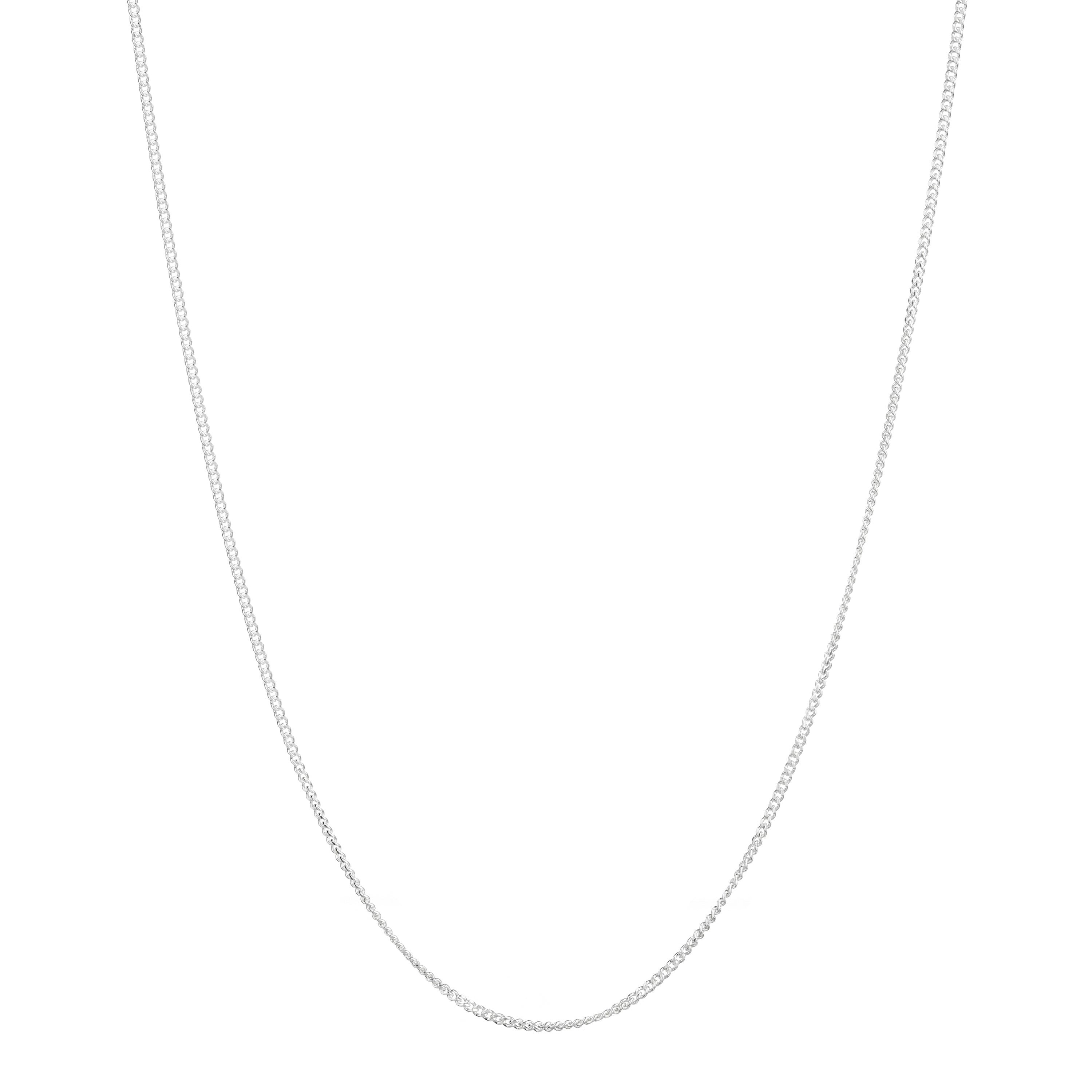 Minimalist silver necklace made from fine sterling silver jewellery with a delicate chain design