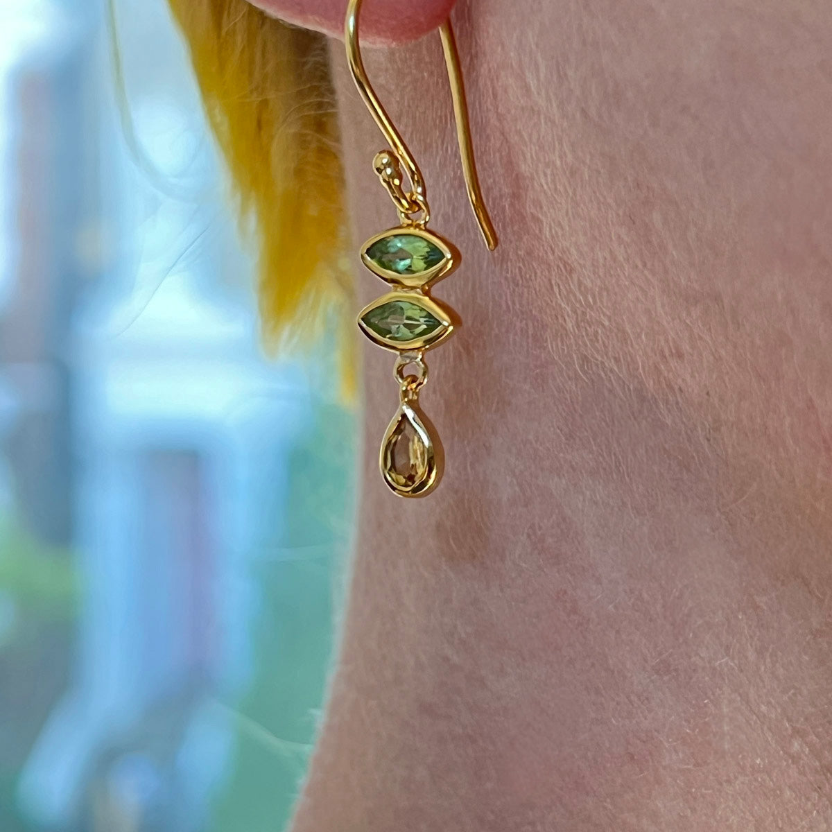 Lucy Earrings — Peridot & Citrine