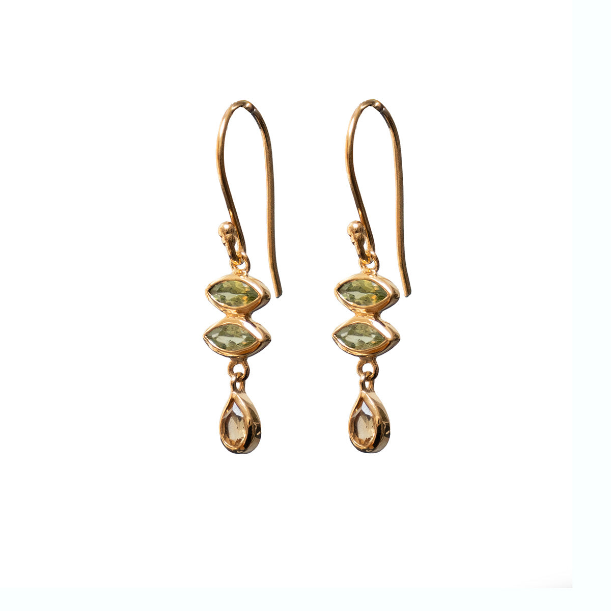 Lucy Earrings — Peridot & Citrine