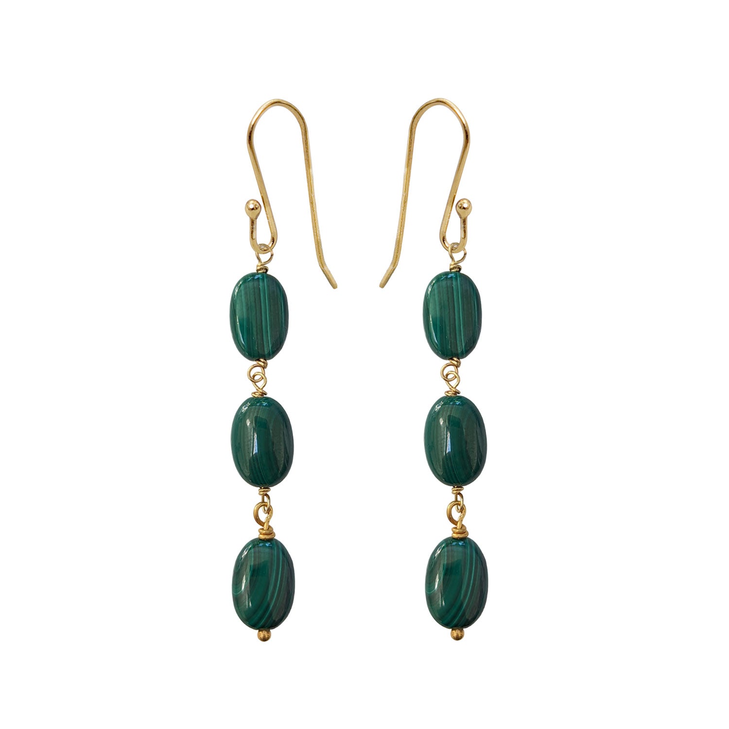 3 Malachite Earrings