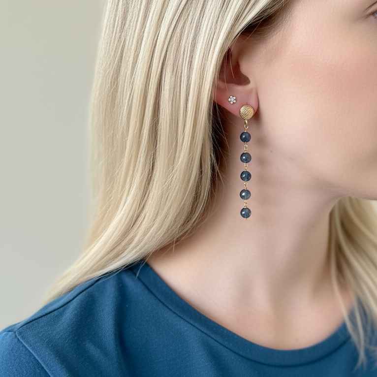 Talia 5 stone Kyanite earrings