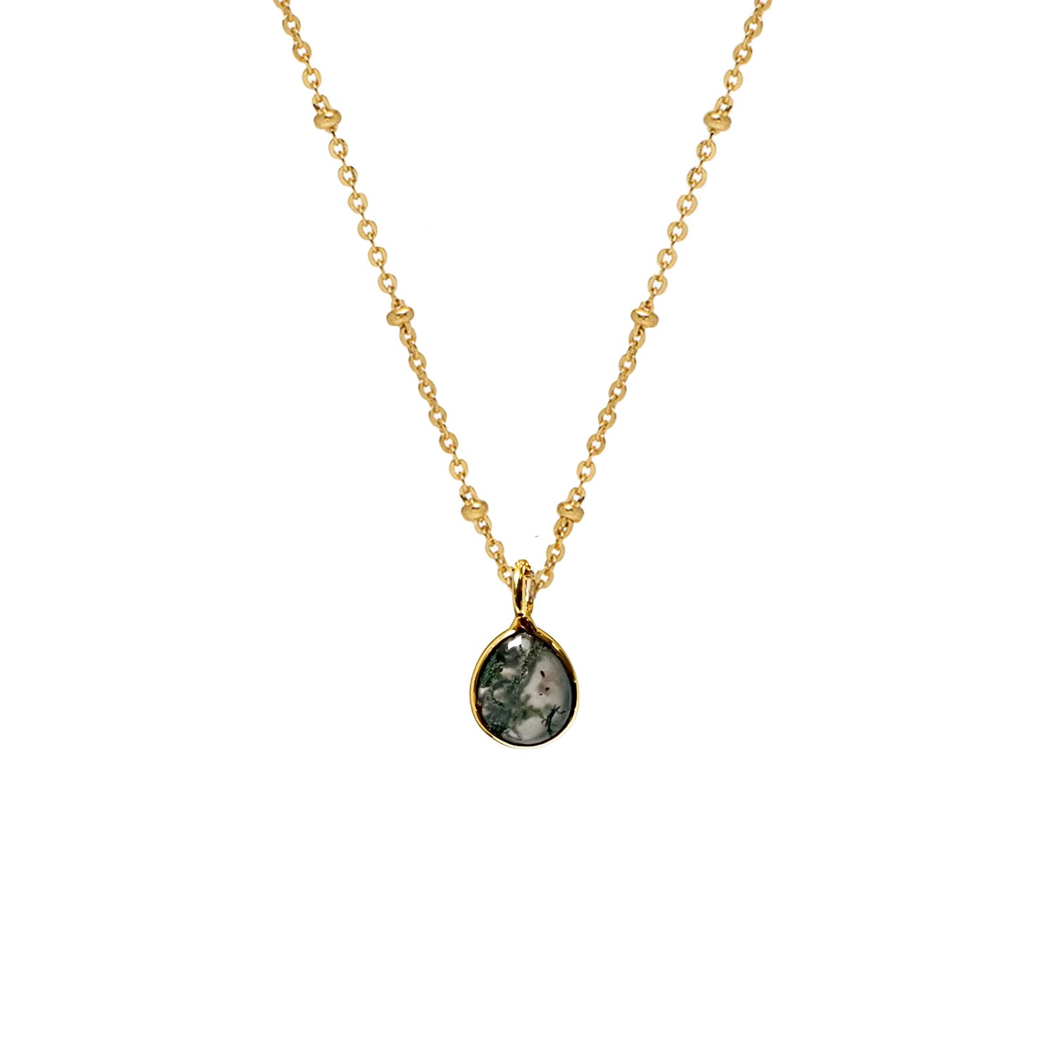 Julia Moss Agate on a short satellite chain