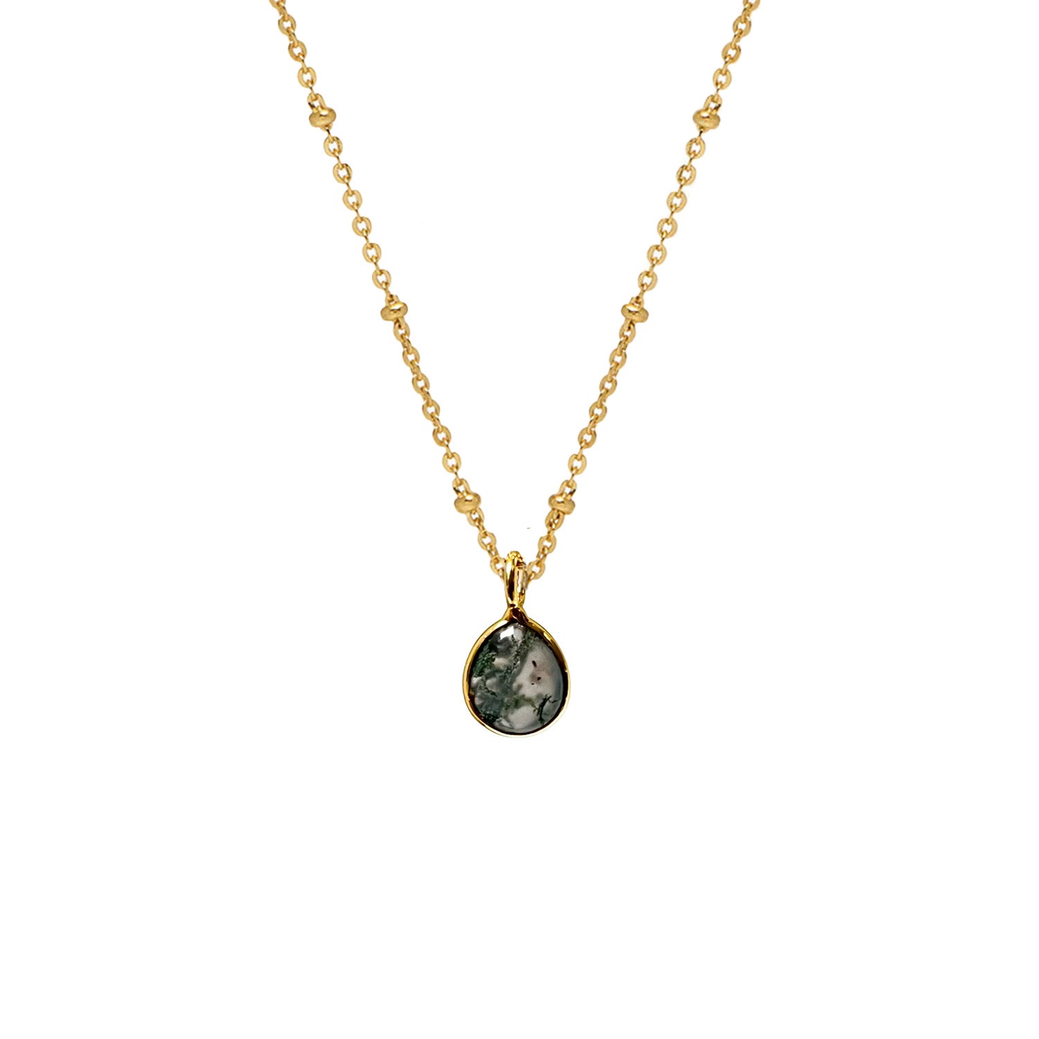 Julia Moss Agate on a short satellite chain