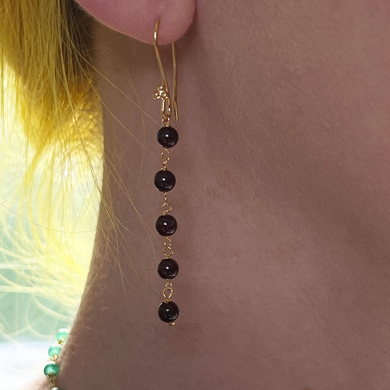 Sweet Garnet Rosary Earrings