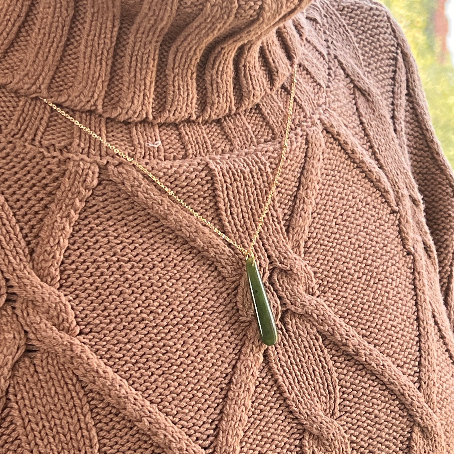 Small Alaskan Jade On 60cm Satellite Chain