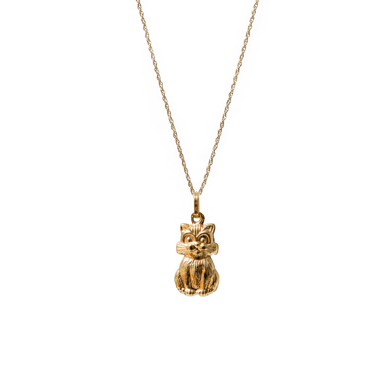 Unique 9ct Gold Tiny Cat Vintage Charm