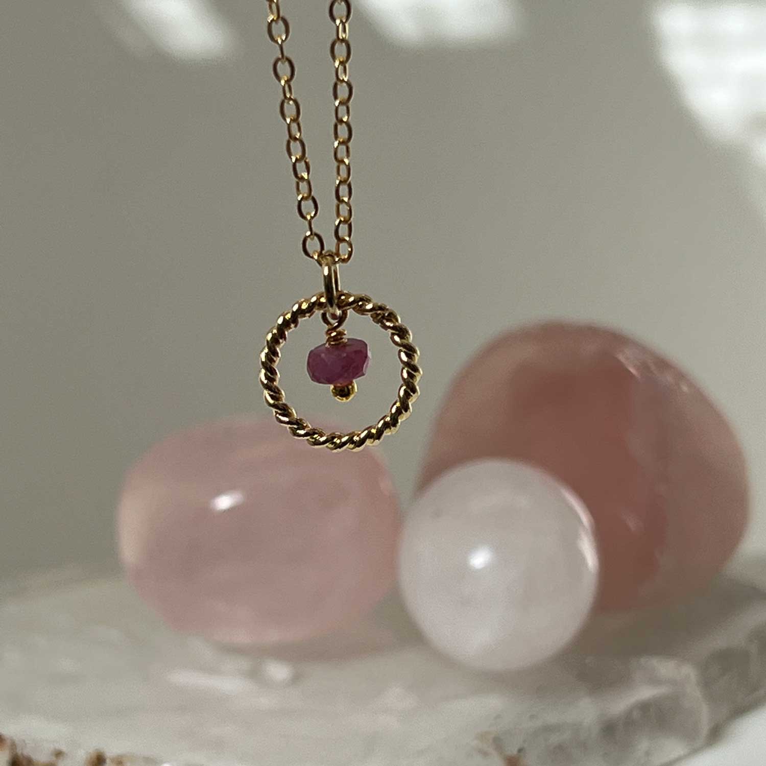 Alexis Burmese Ruby Pendant on Short Simple Chain