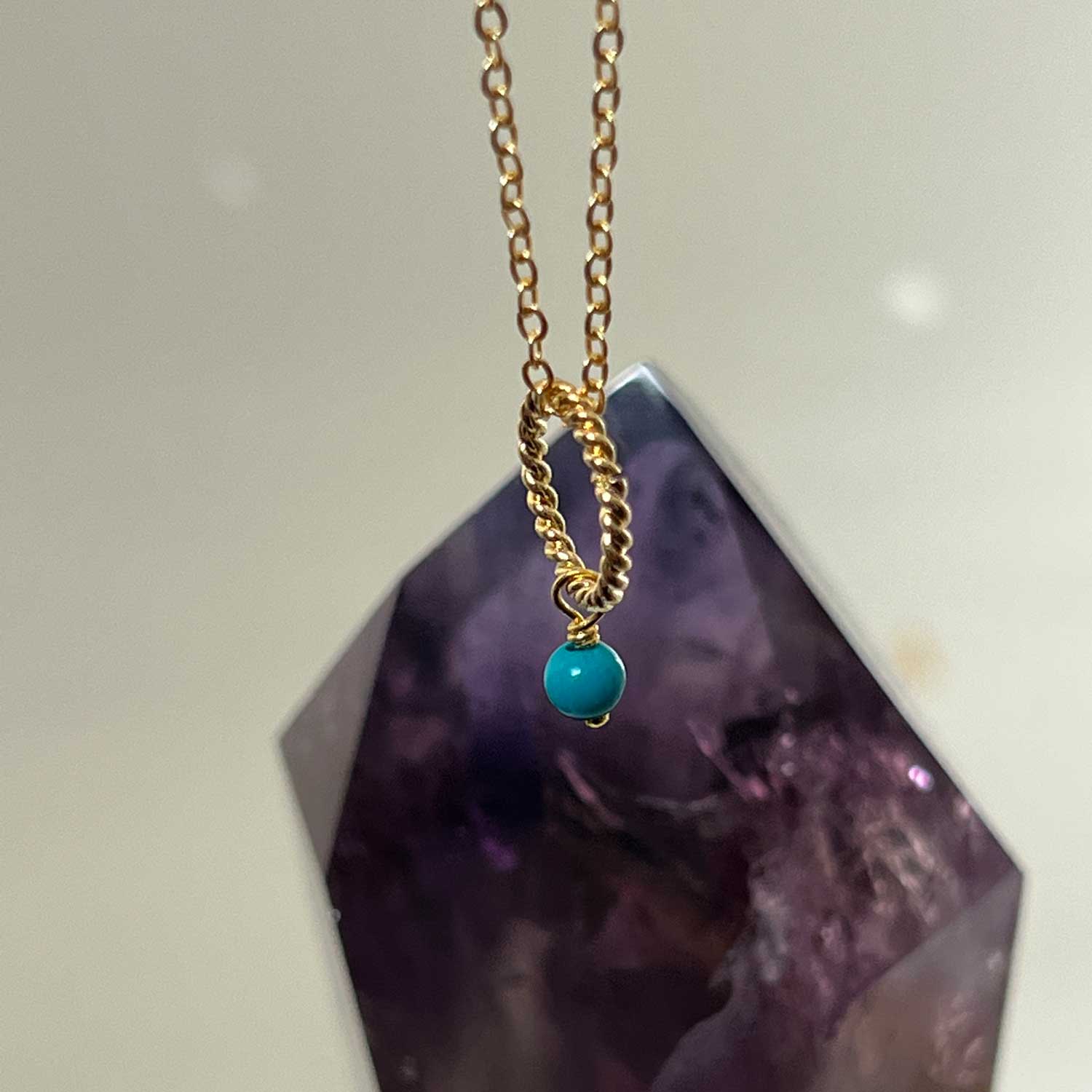 Alexis Turquoise Pendant on Short Simple Chain