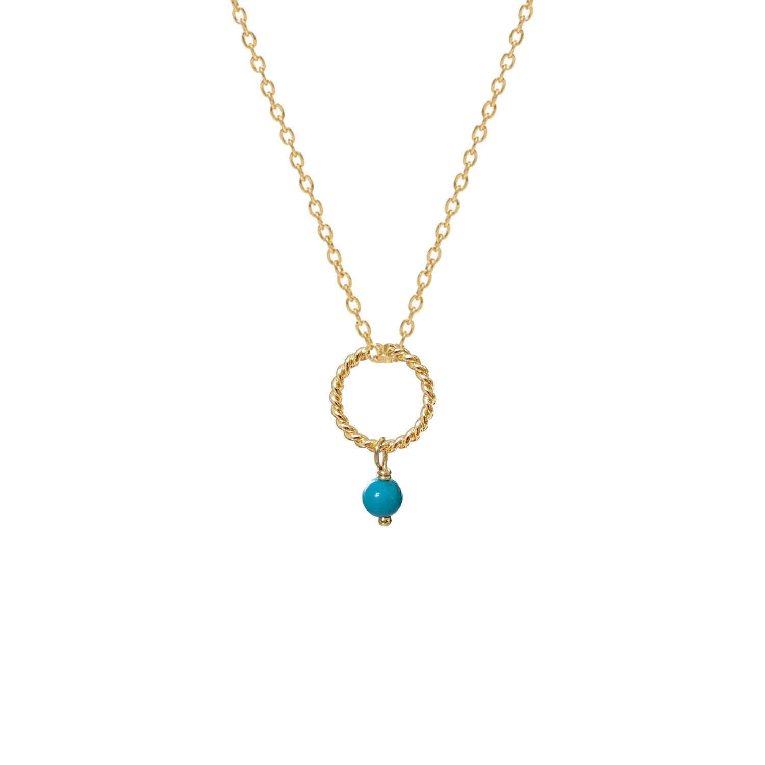 Alexis Turquoise Pendant on Short Simple Chain