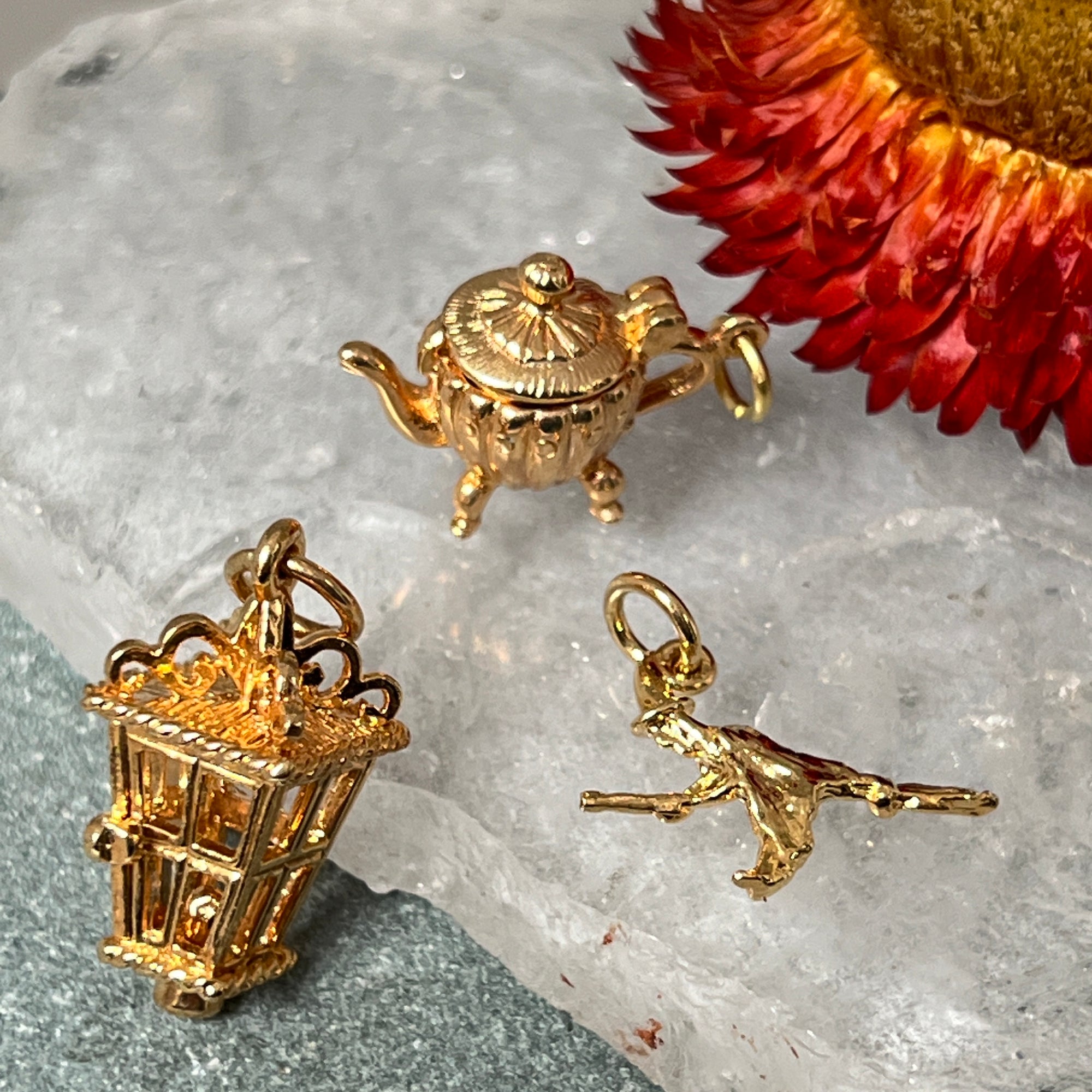 Witch on Broom Charm Halloween