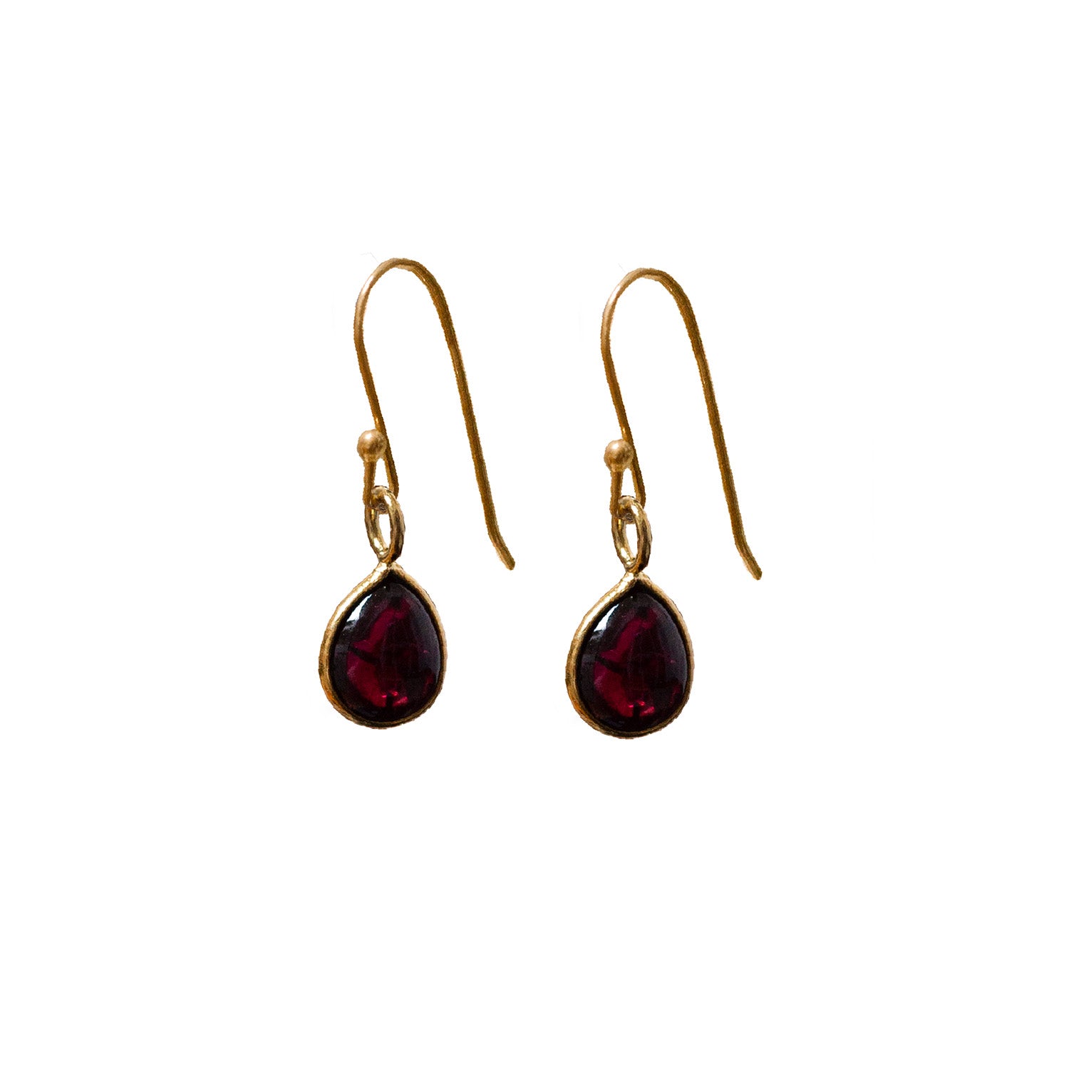 Julia Smooth Garnet Drop Earrings