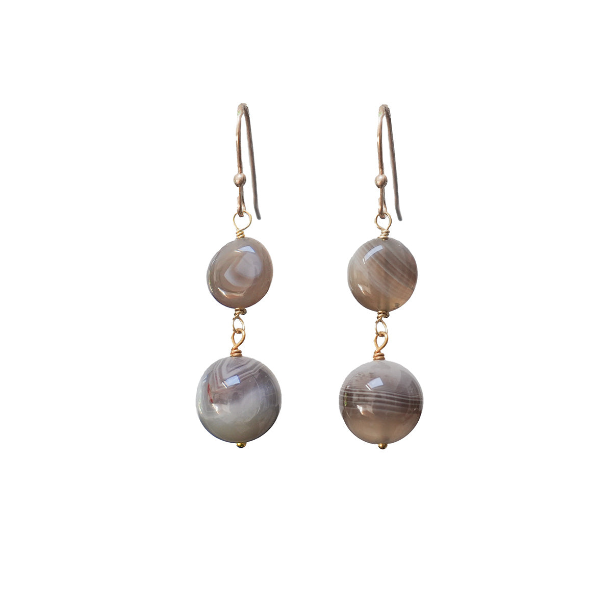 Botswana Agate Double Drop Earrings