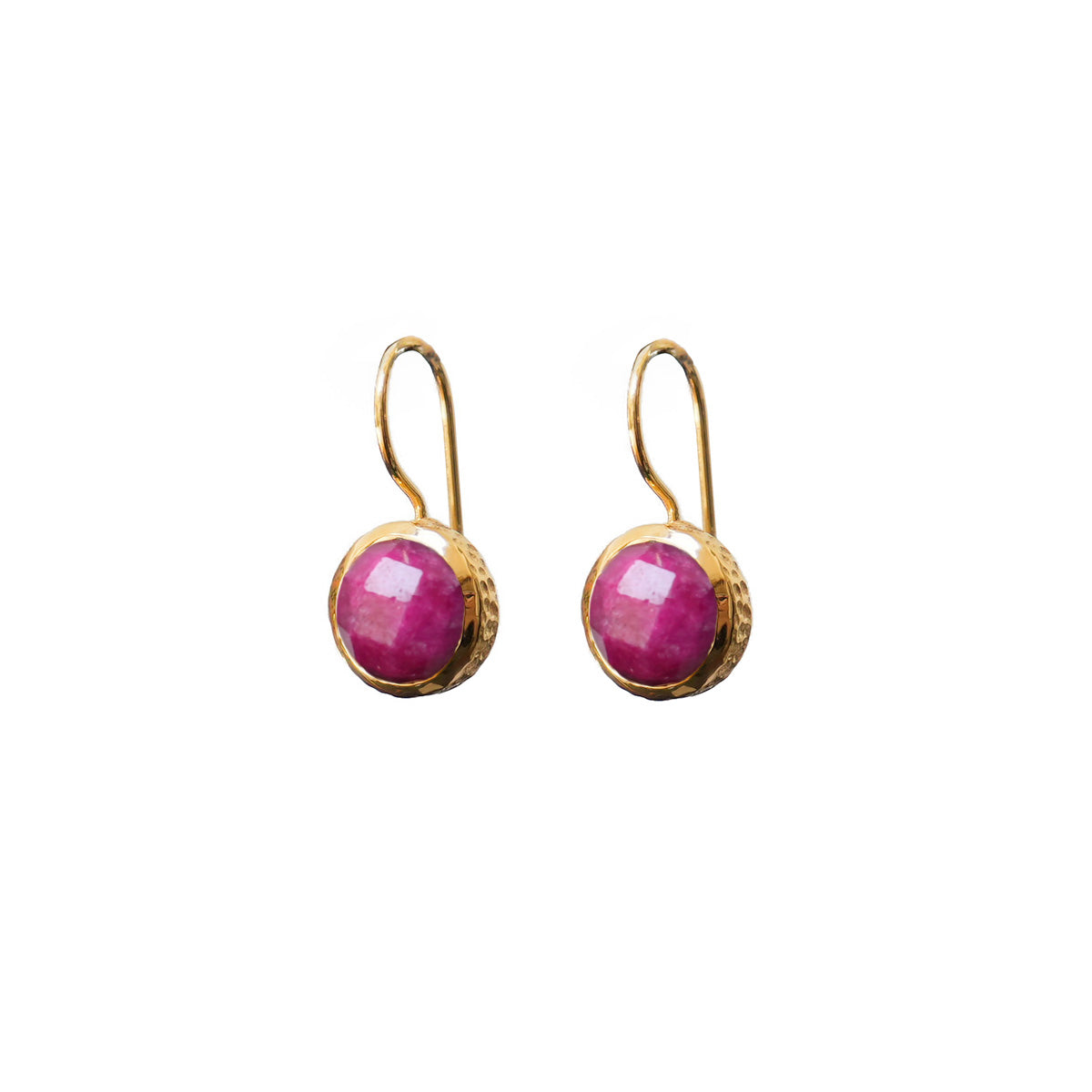 Bumi Green Onyx Or Pink Sillimanite Hook Earrings