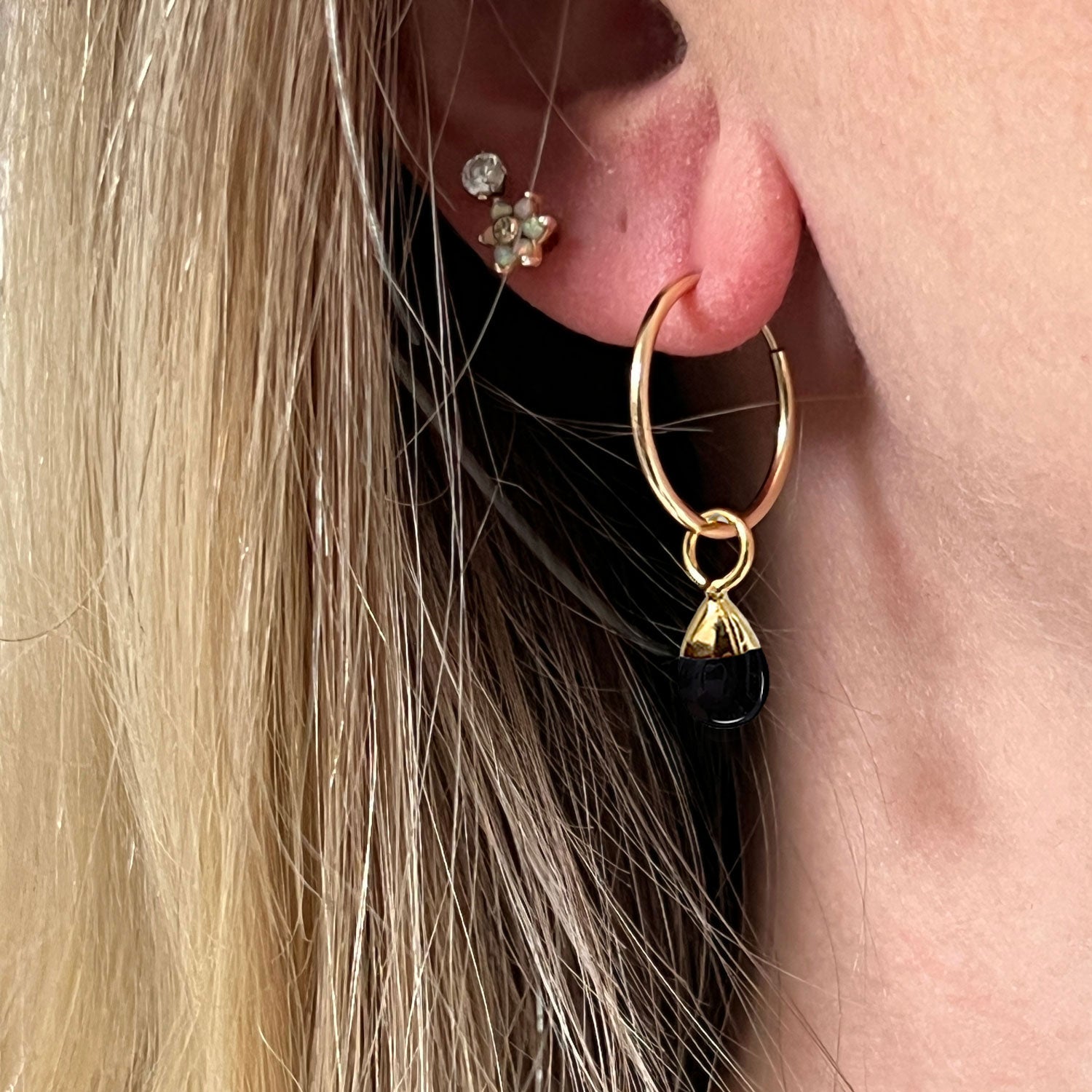 Cora Creole with Smooth Black Onyx Drop