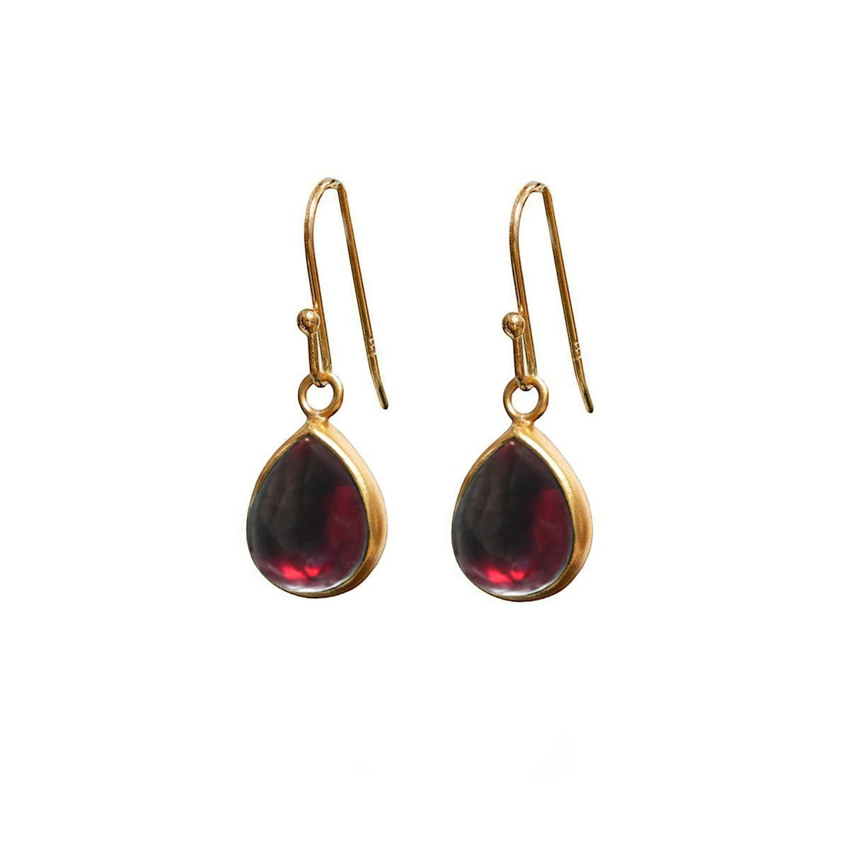 Dark Garnet Teardrop Earrings