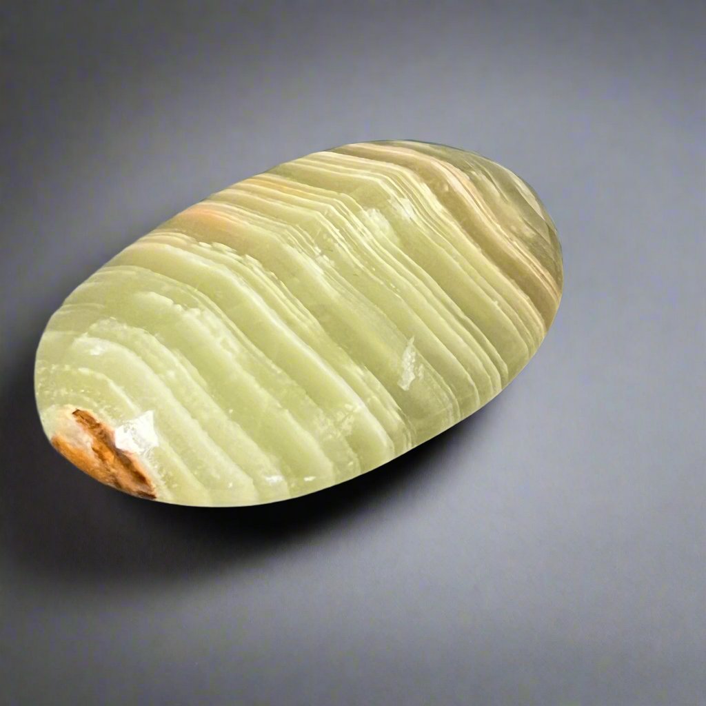 Unique Banded Calcite Green Palm stone
