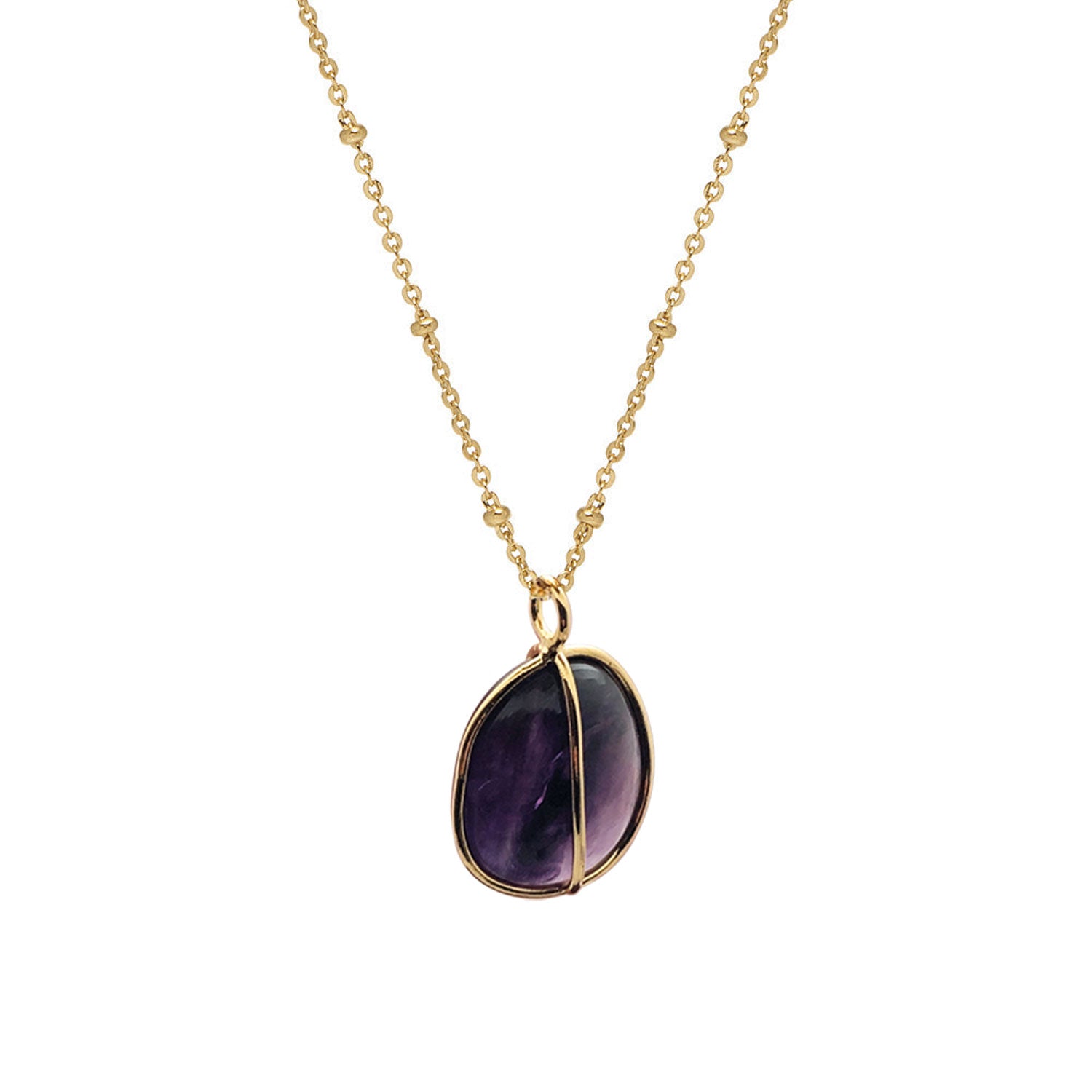 Freeform Pebble Amethyst Pendant