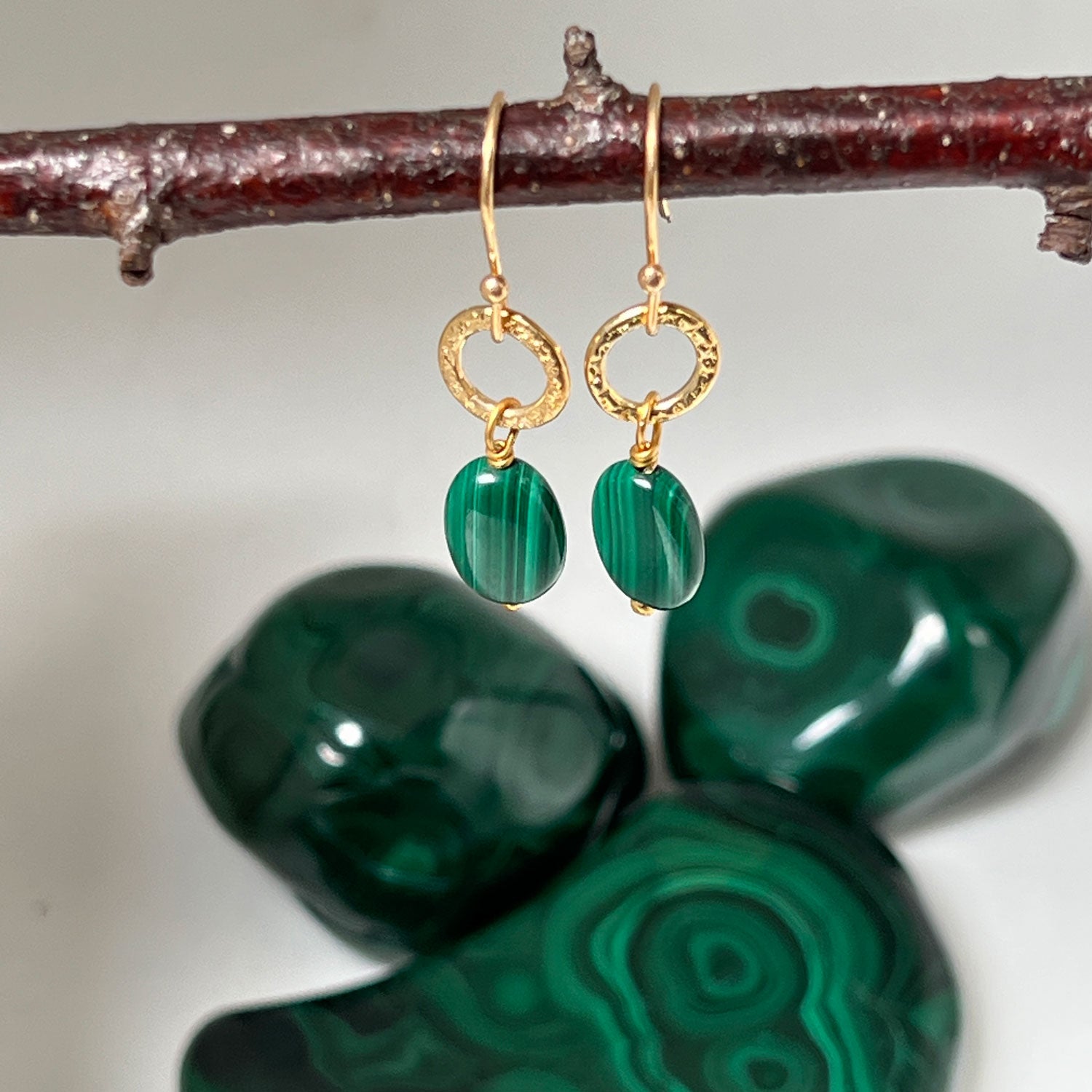 Gita Earrings Malachite