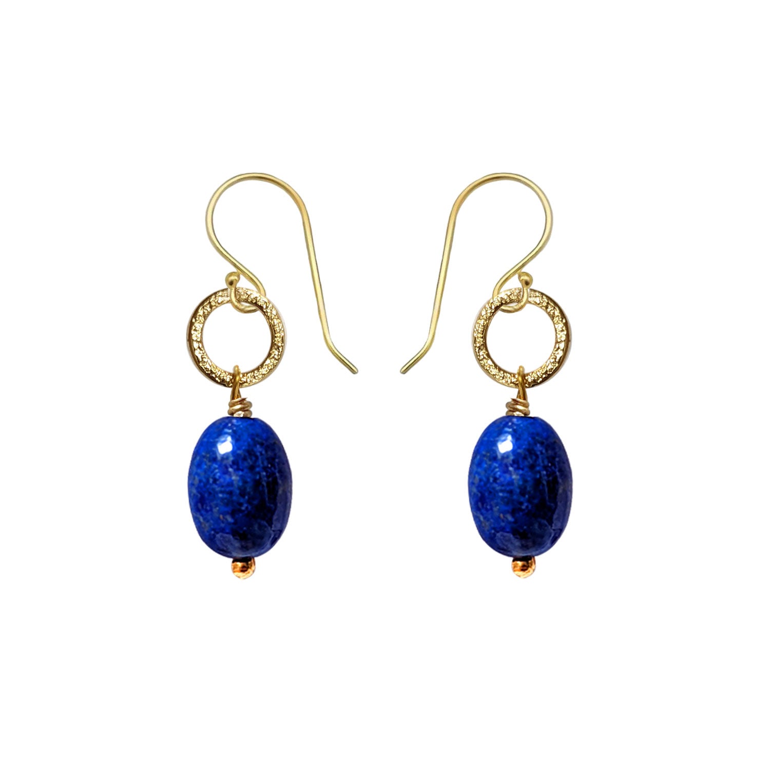 Gita Oval Lapis Lazuli Drop Earrings