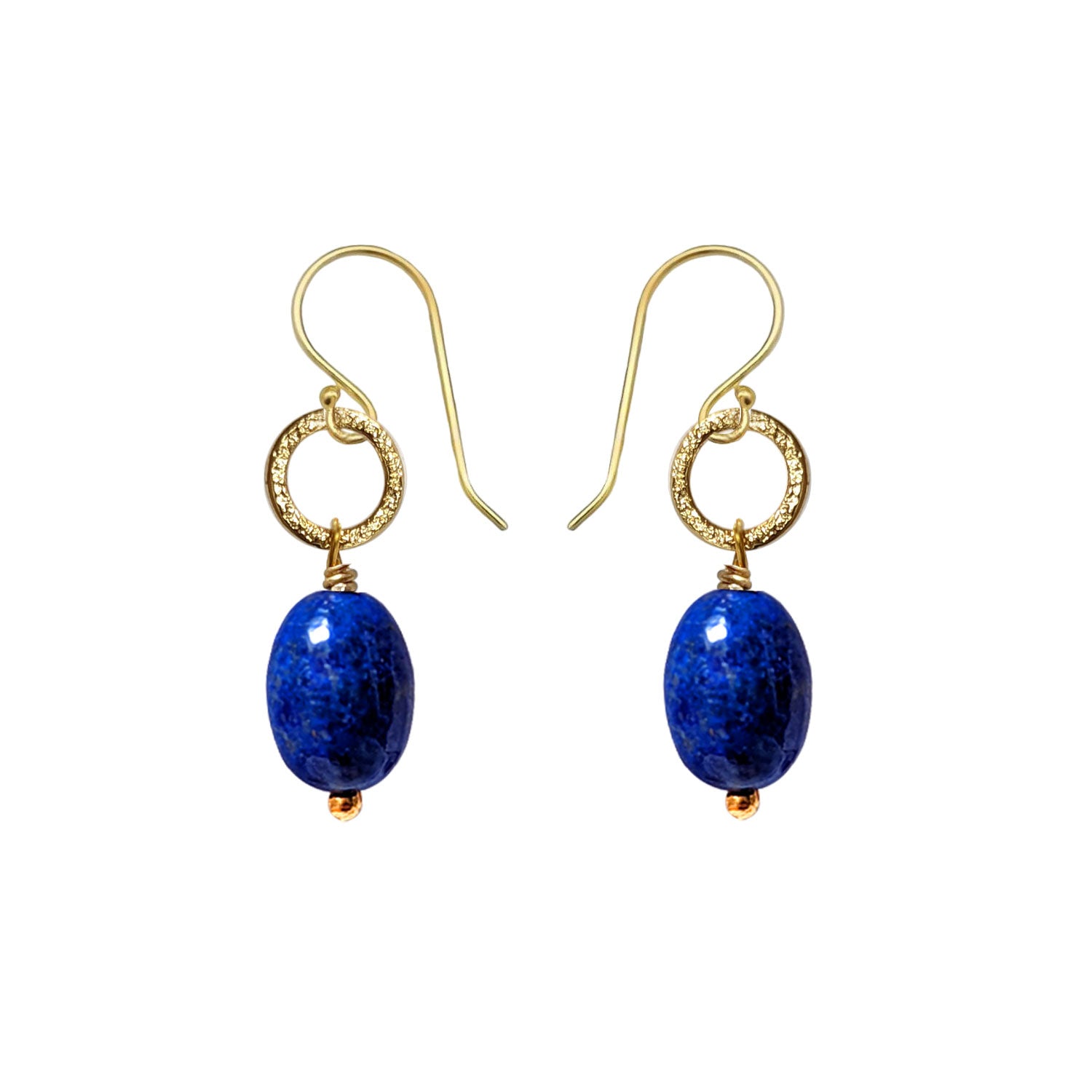 Gita Oval Lapis Lazuli Drop Earrings - Main Image