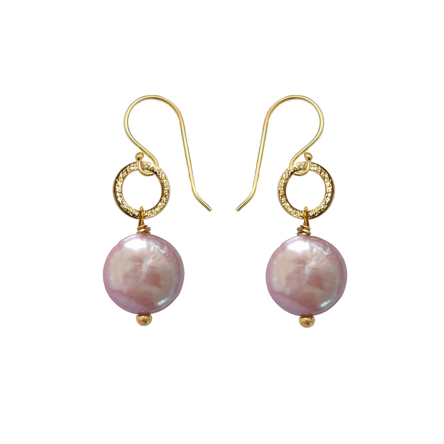 Gita Pink Coin Pearl Earrings