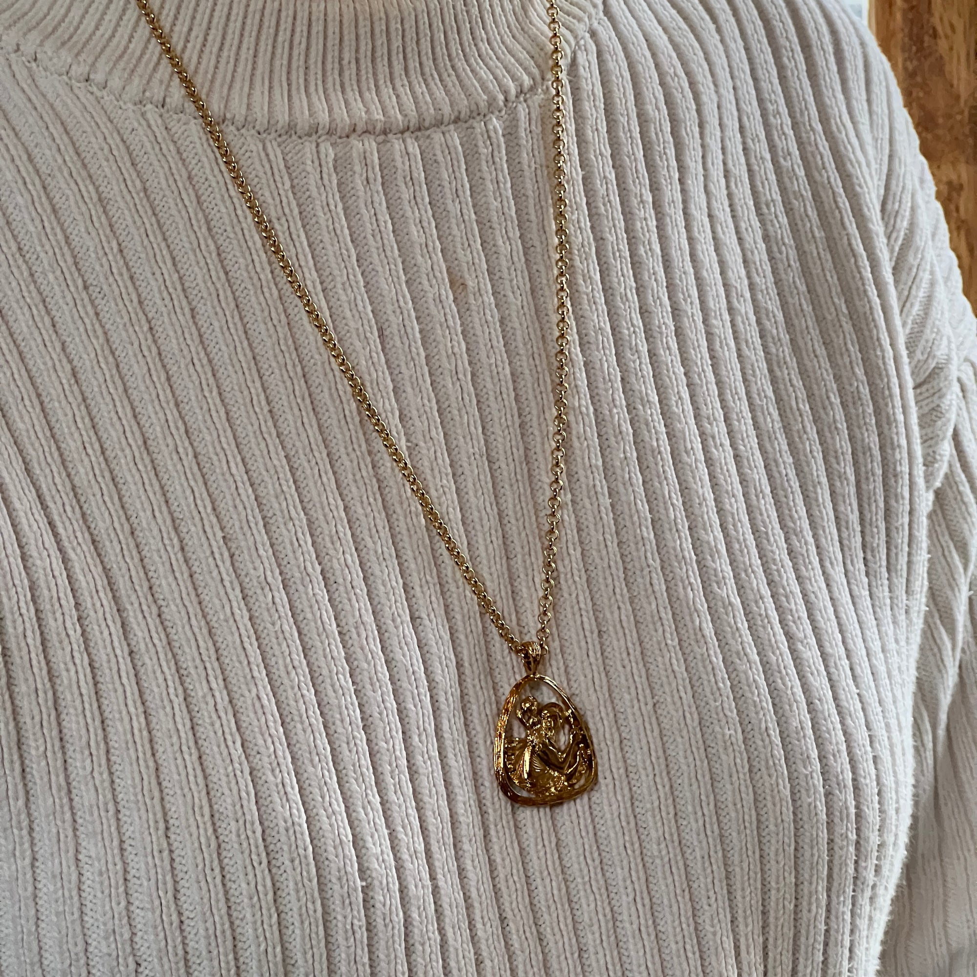 St Christopher Large Triangle Pendant