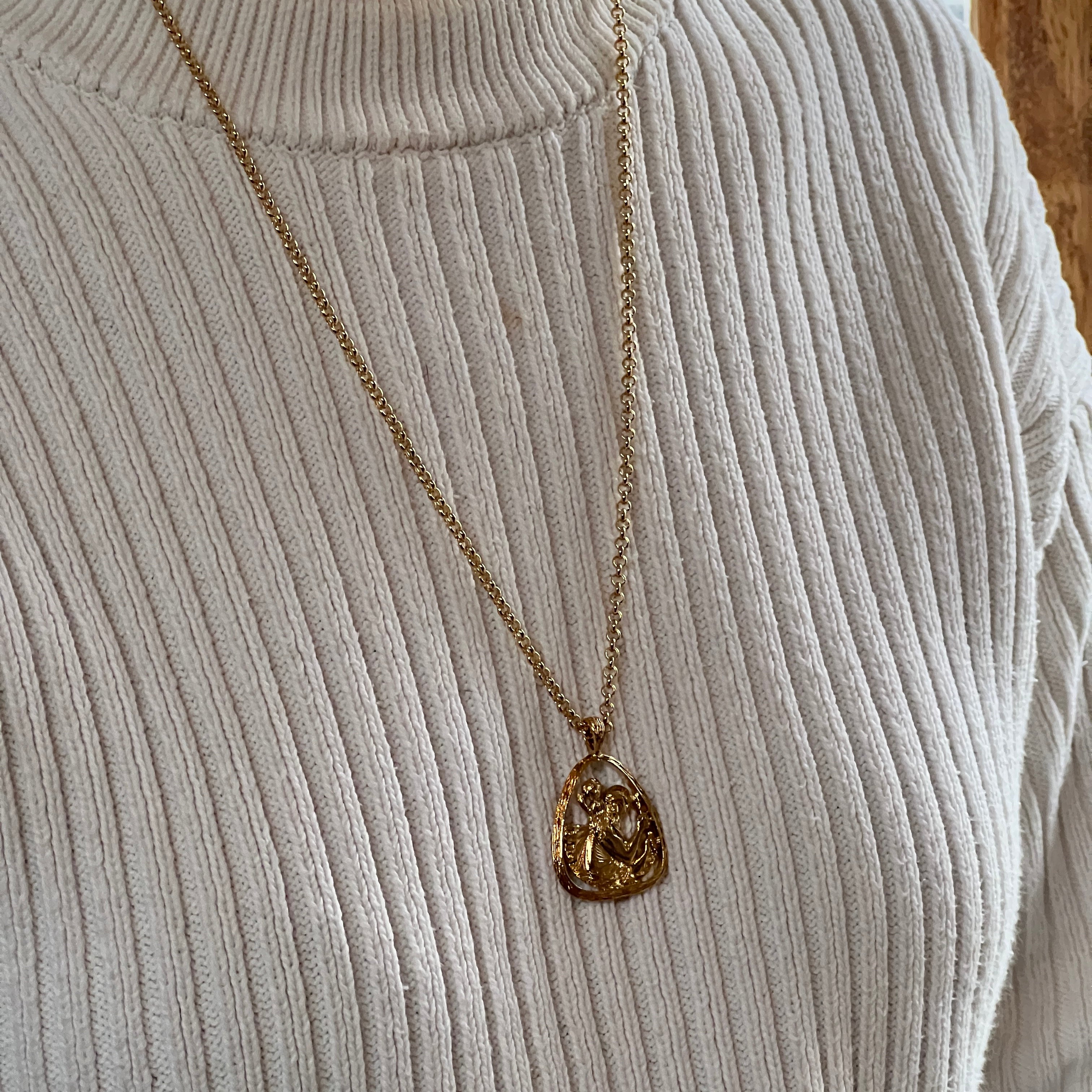 St Christopher Large Triangle Pendant