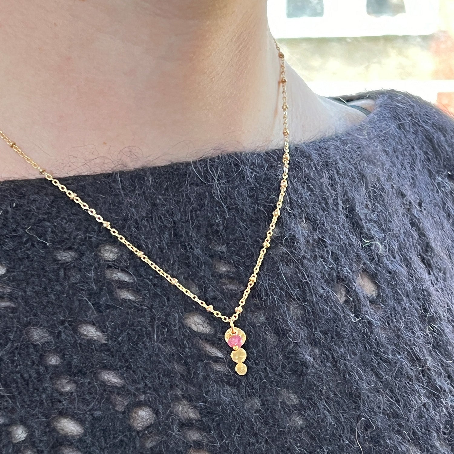 Trilogy Pendant on short satellite chain