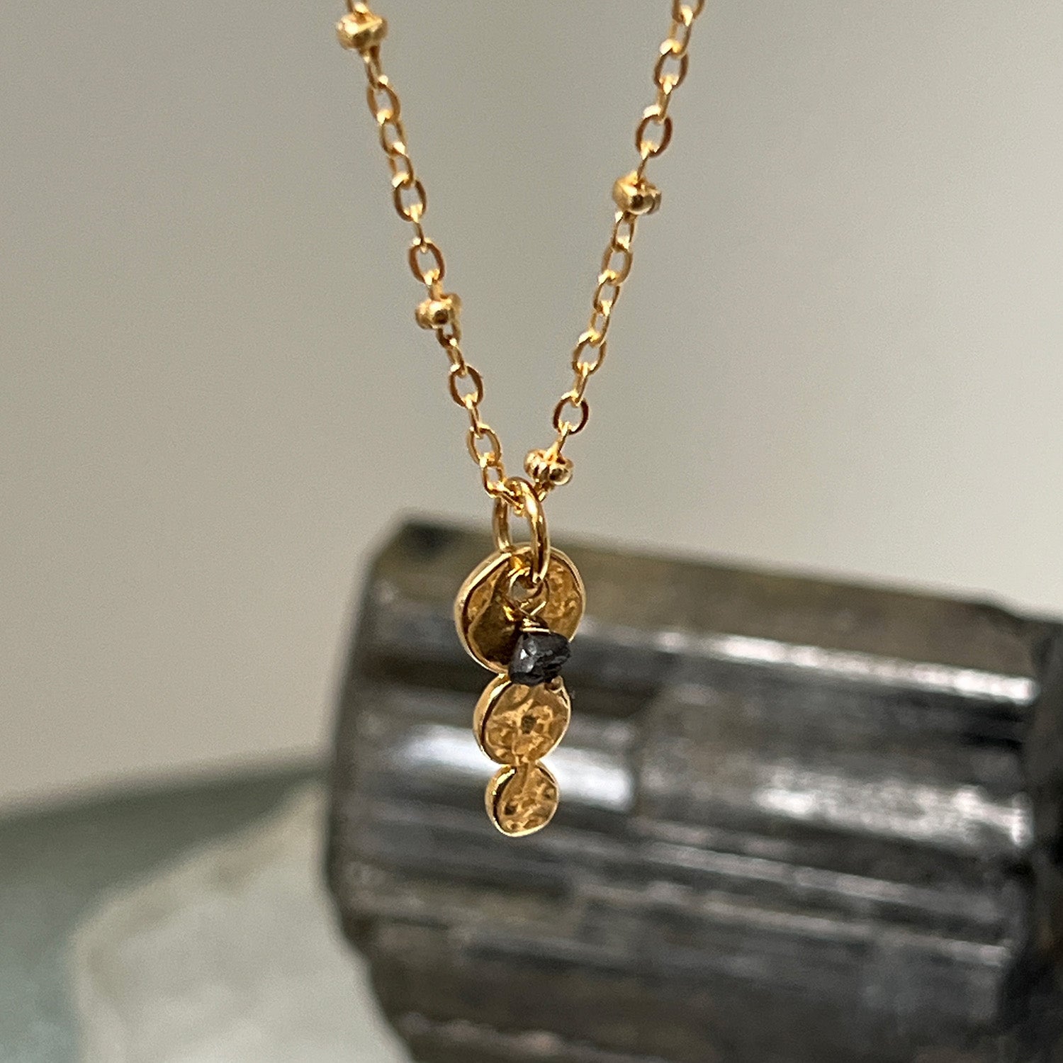 Trilogy Pendant on short satellite chain