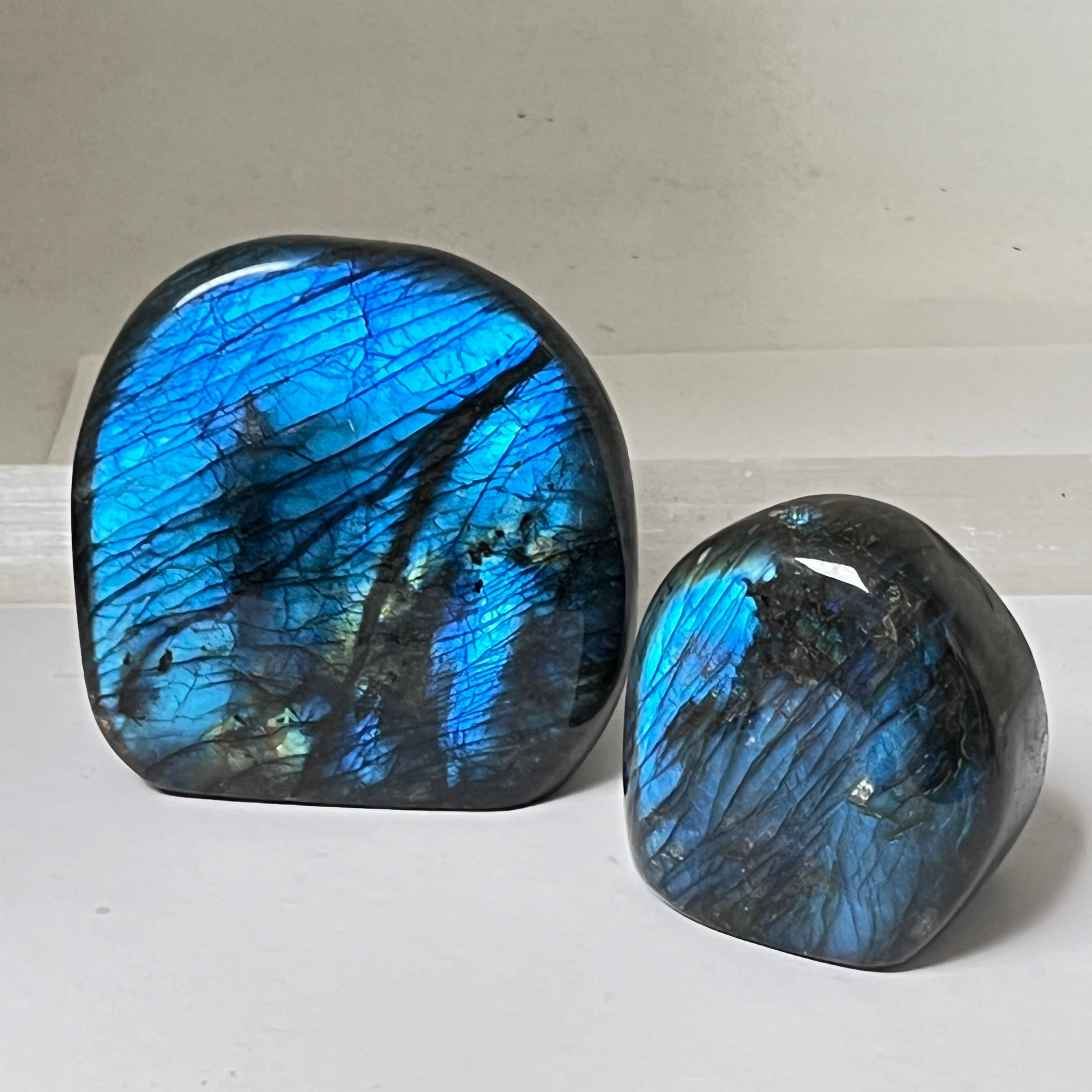 Labradorite Large and small stand alone Pebble from Madagascar