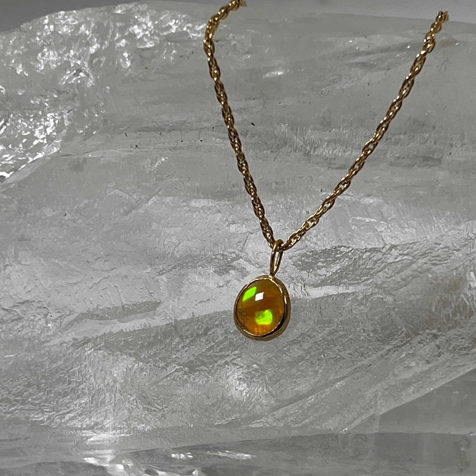 Small Freeform Ethiopian Opal With Green Reflections