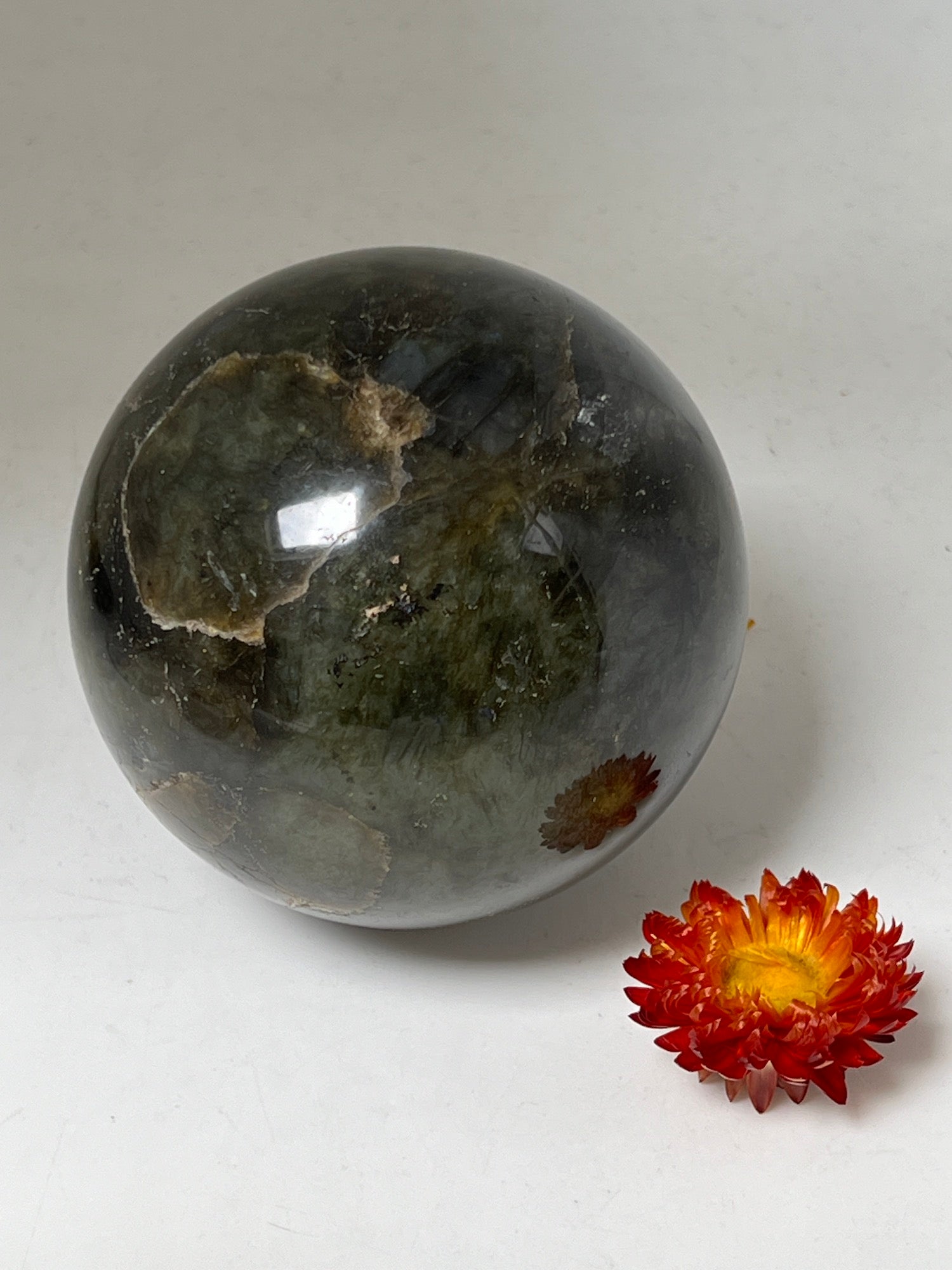 Unique  Magic Labradorite Sphere  from Madagascar