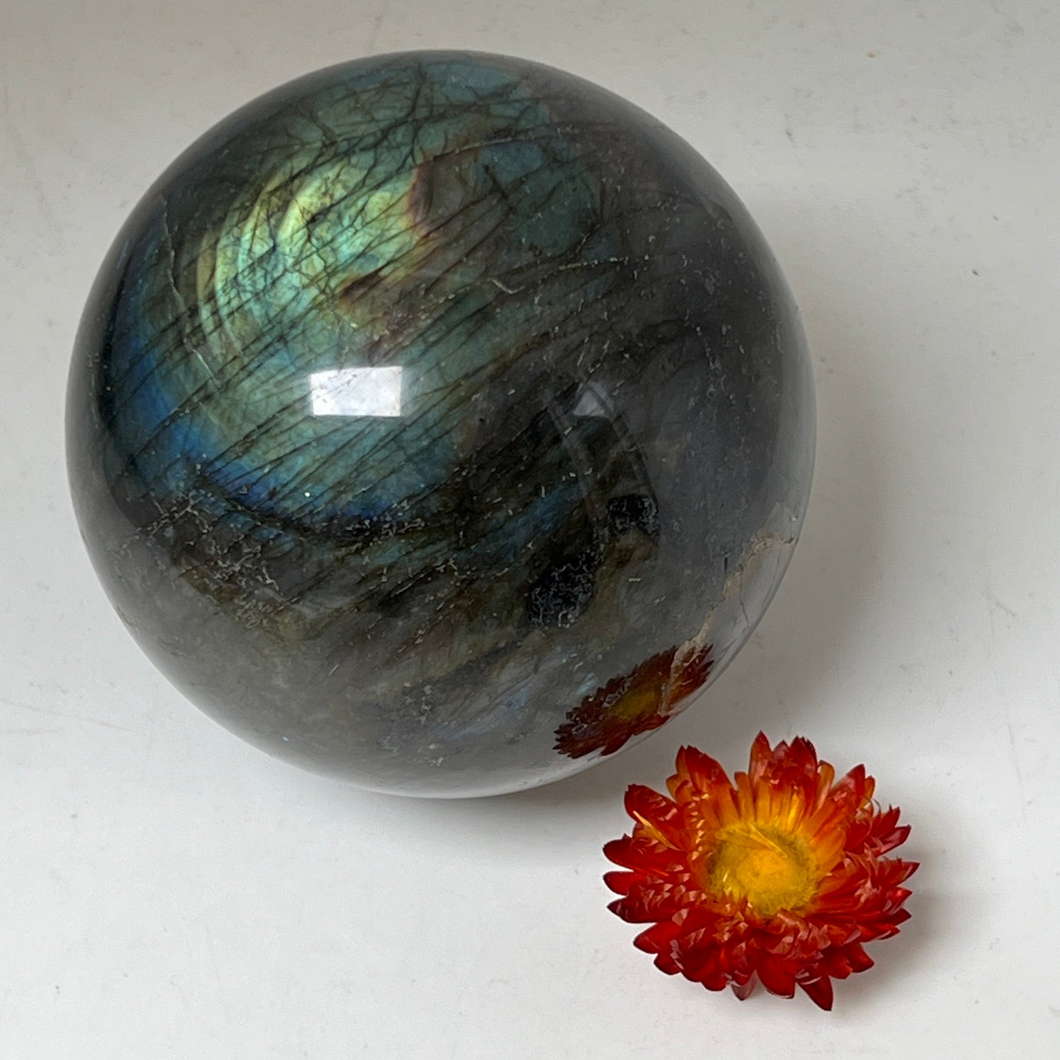 Unique Magic Labradorite Sphere from Madagascar