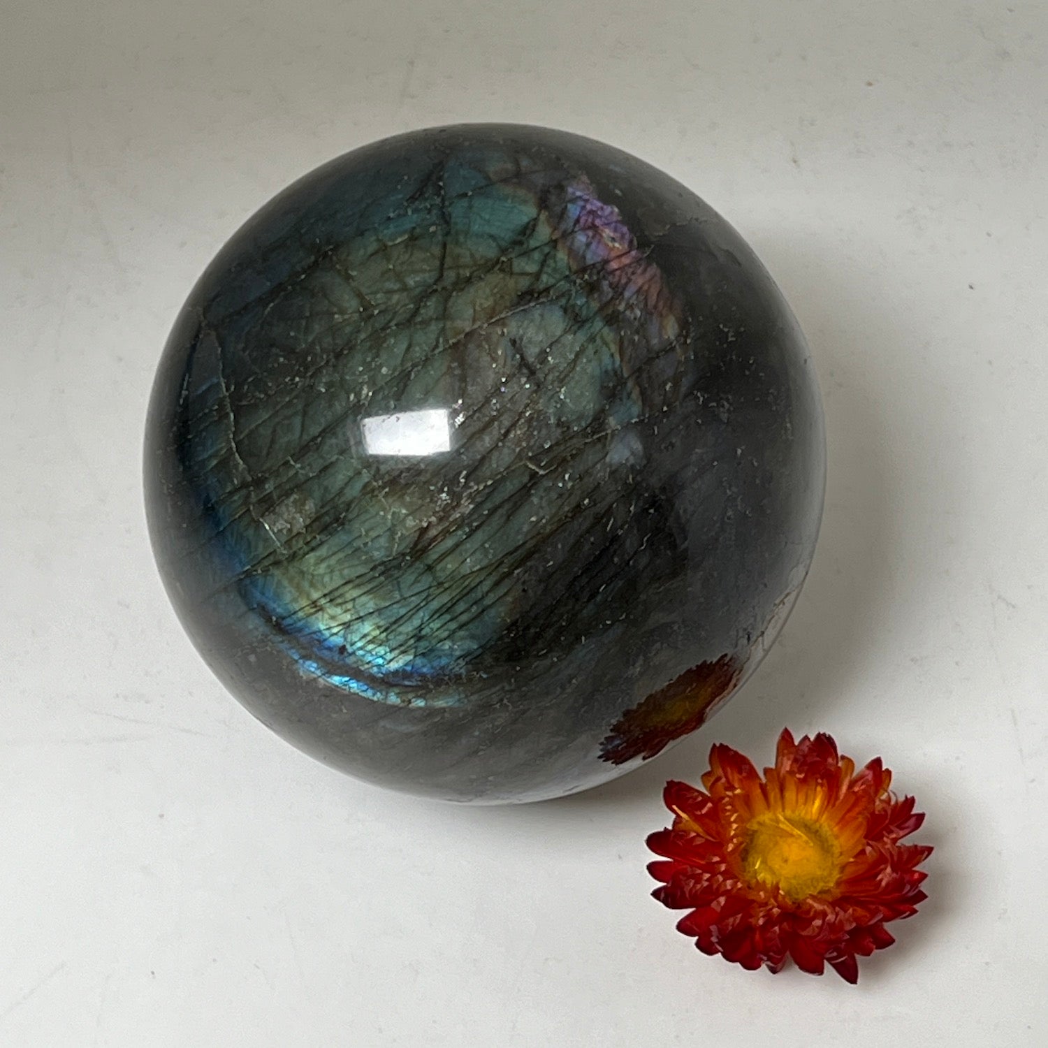 Unique Magic Labradorite Sphere from Madagascar