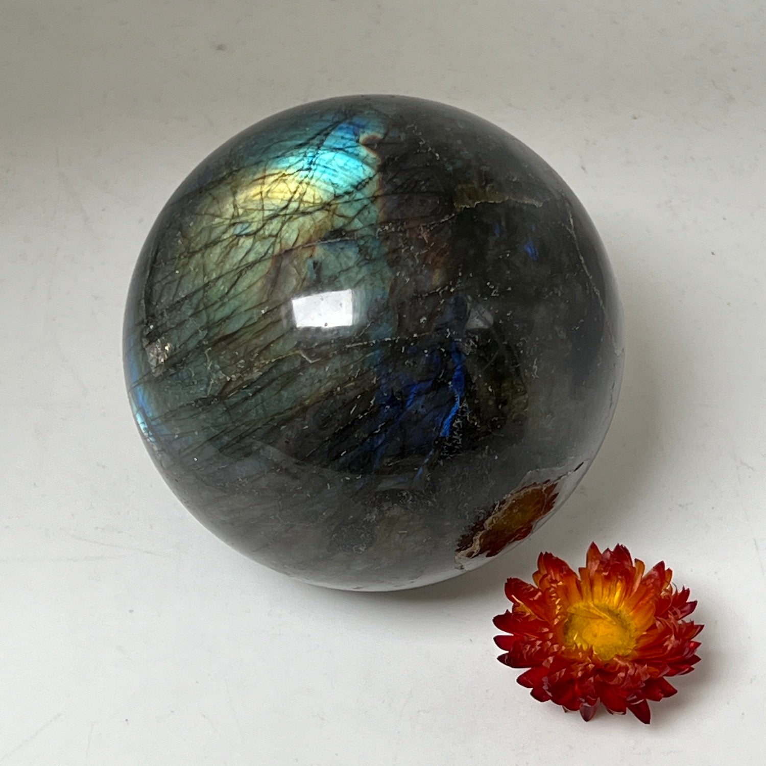 Unique  Magic Labradorite Sphere  from Madagascar