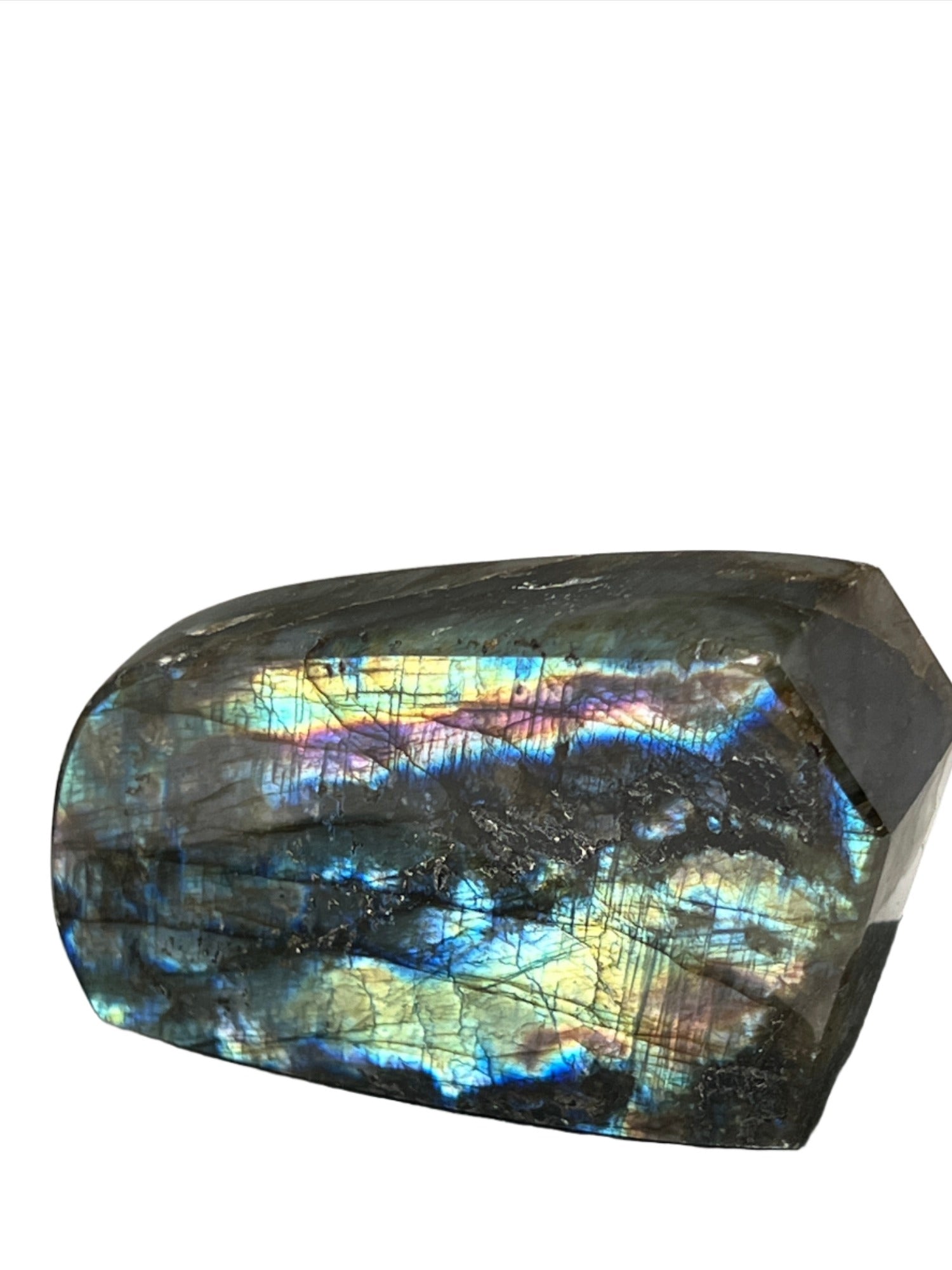Thick Labradorite slice stand alone from Madagascar
