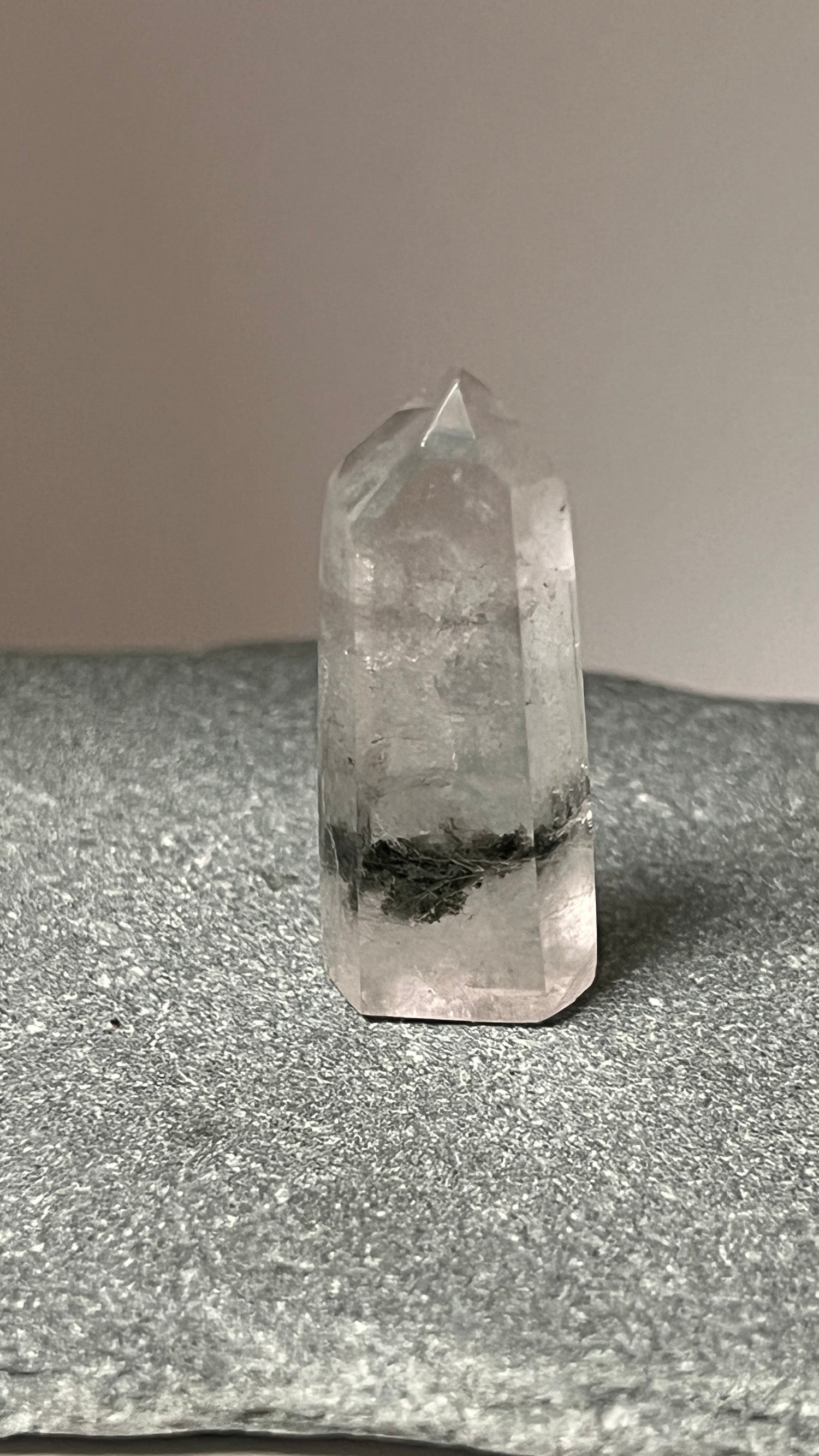 Unique short rock crystal Actinolite