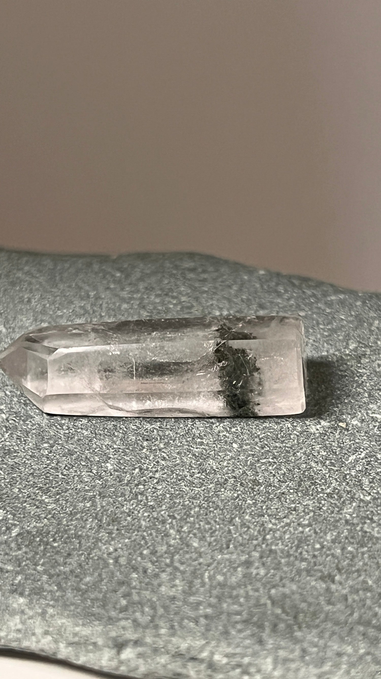 Unique short rock crystal Actinolite