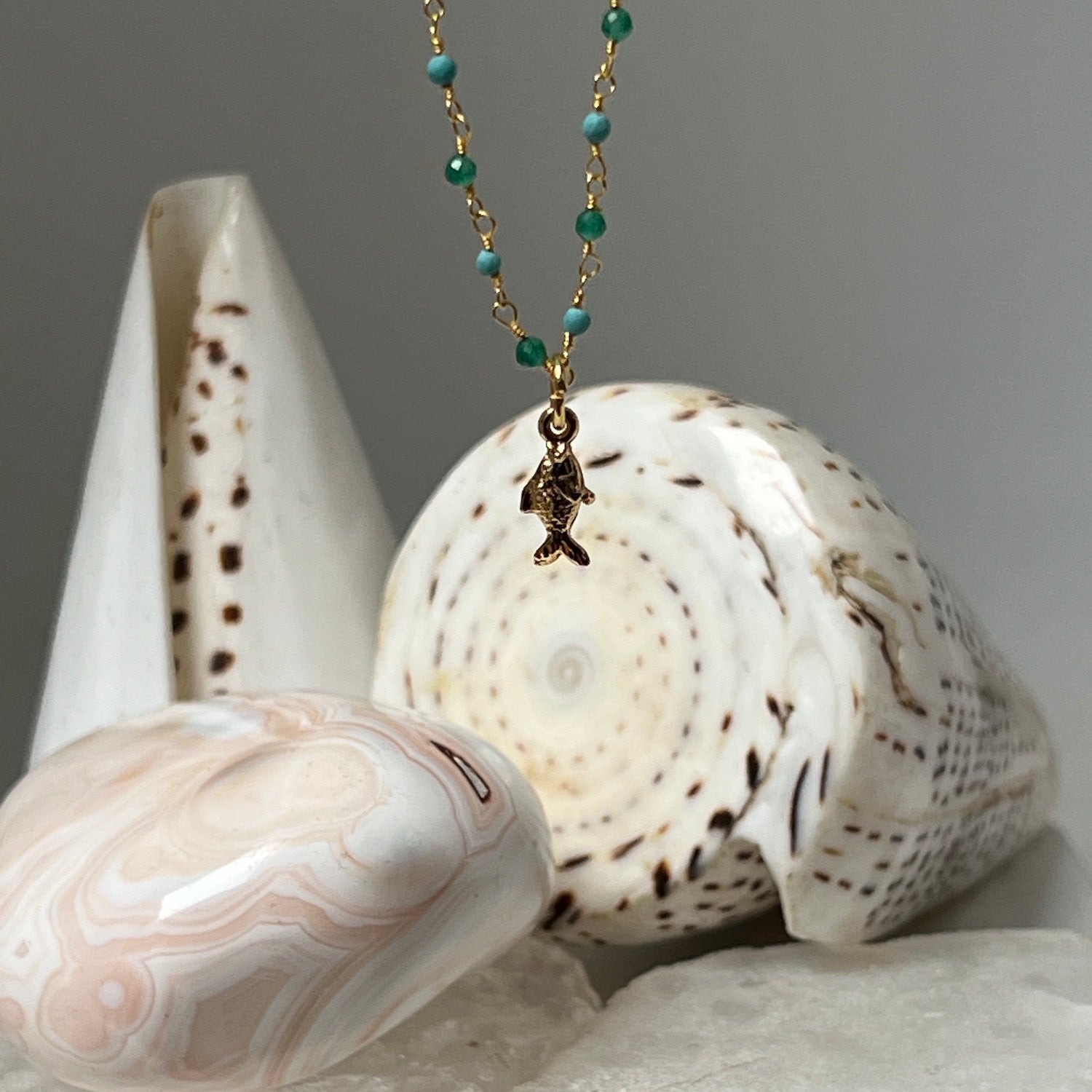 Rosary with Tiny Fish Charm