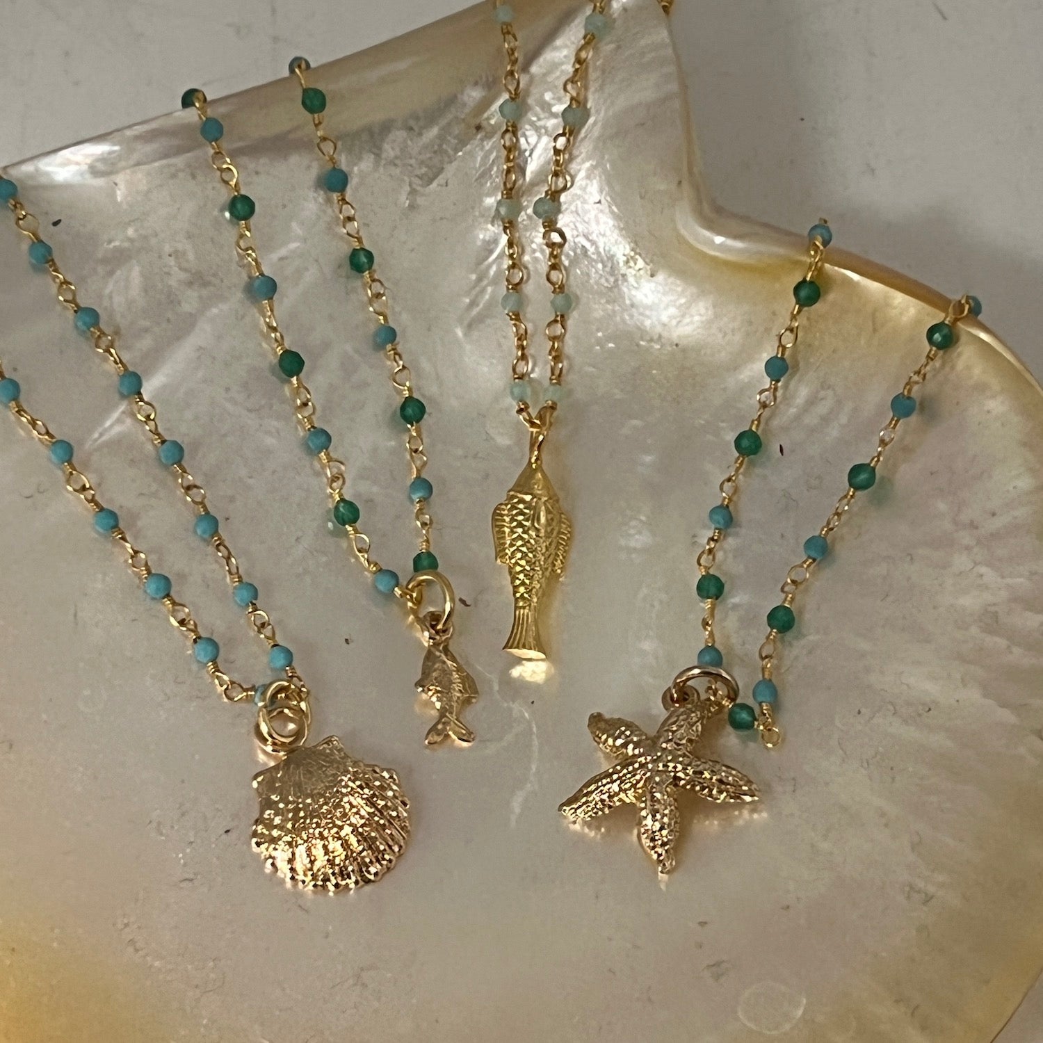 Rosary with Tiny Fish Charm