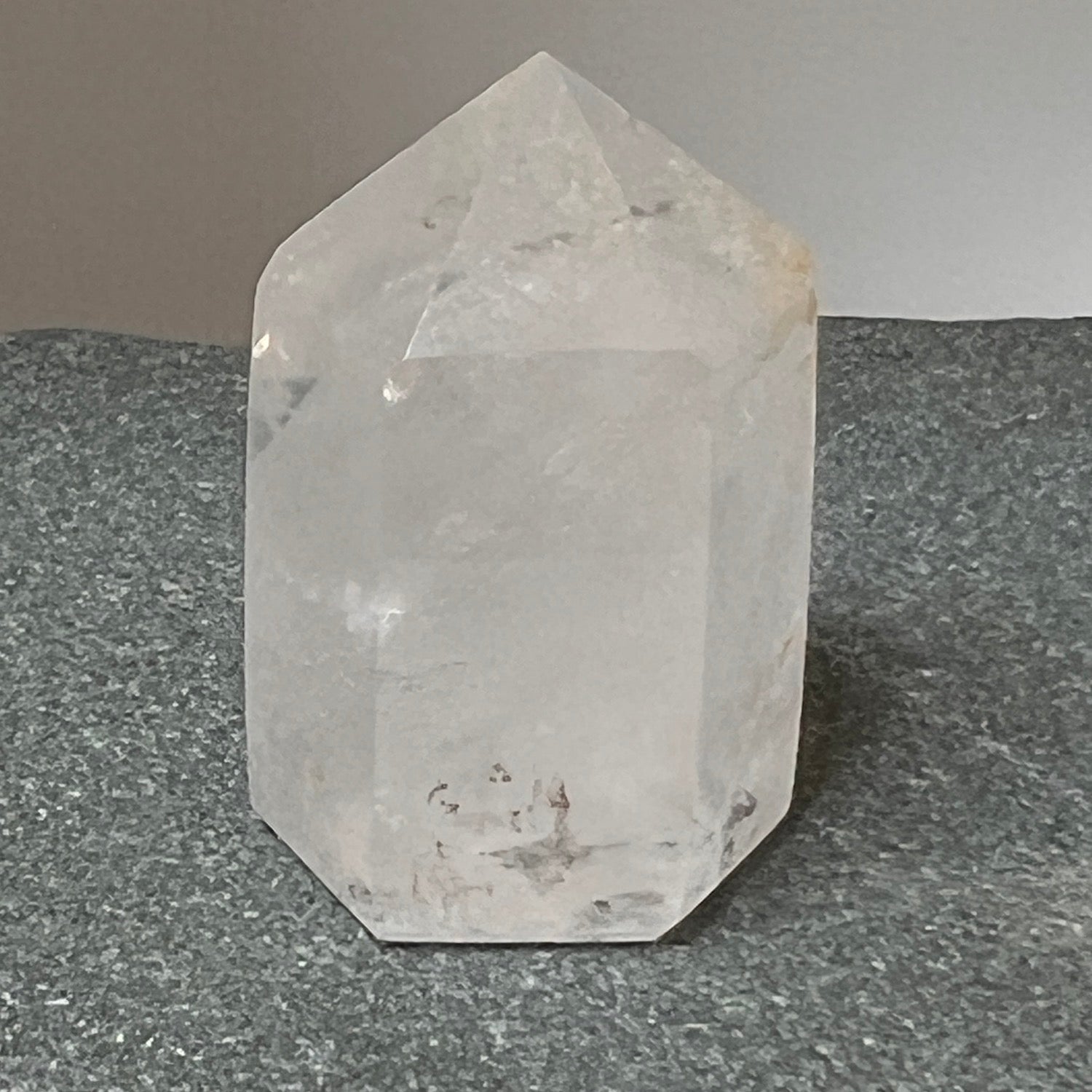 white Phantom crystal Point from madagascar