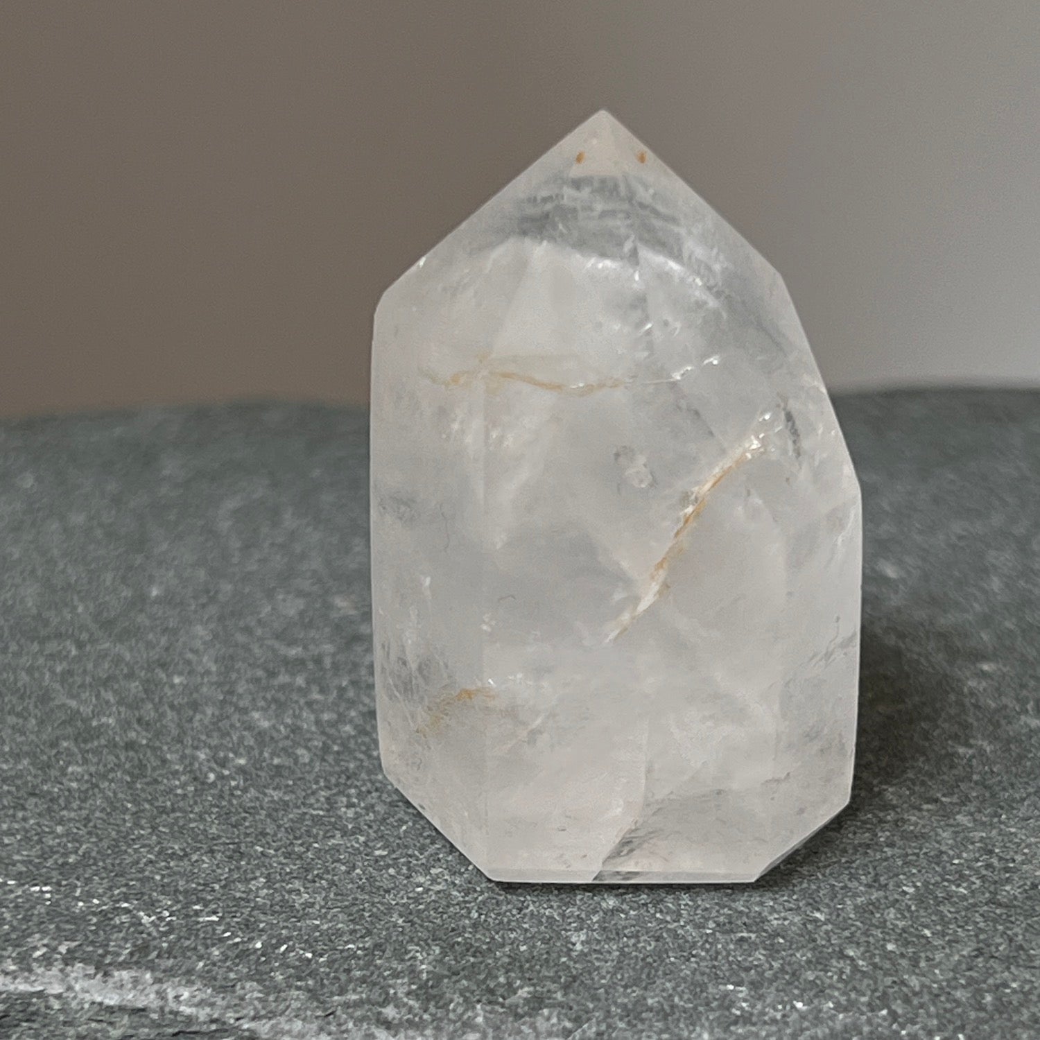 white Phantom crystal Point from madagascar