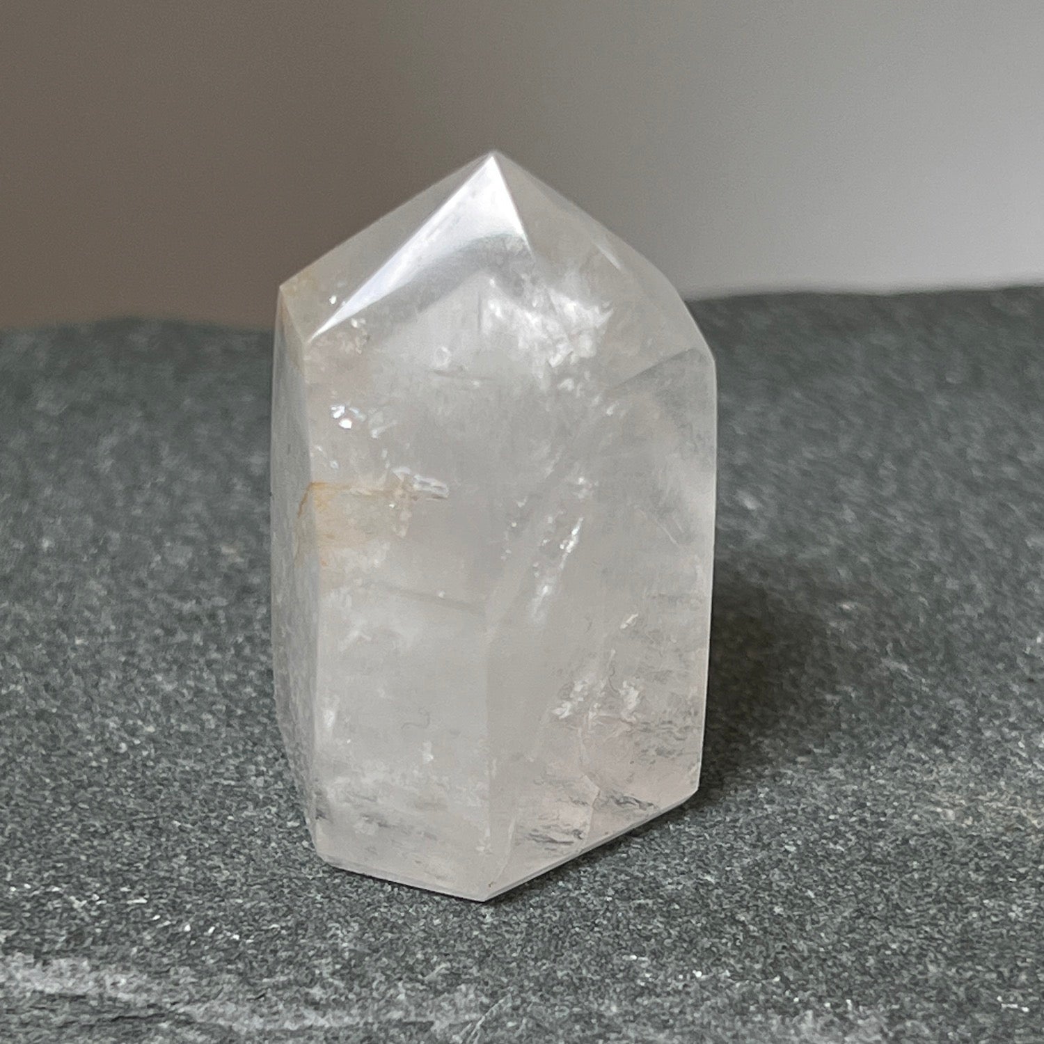 white Phantom crystal Point from madagascar