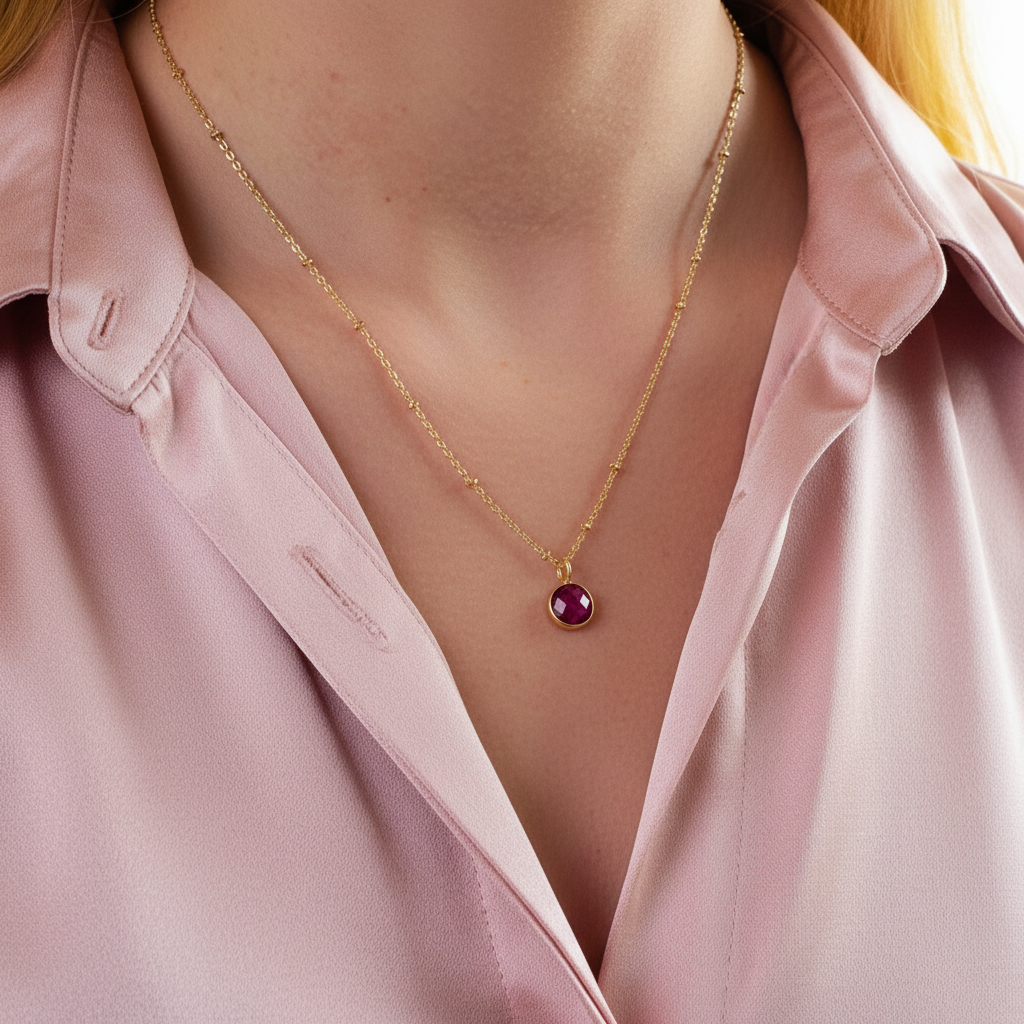 Astro Ruby Pendant on rosary or chain
