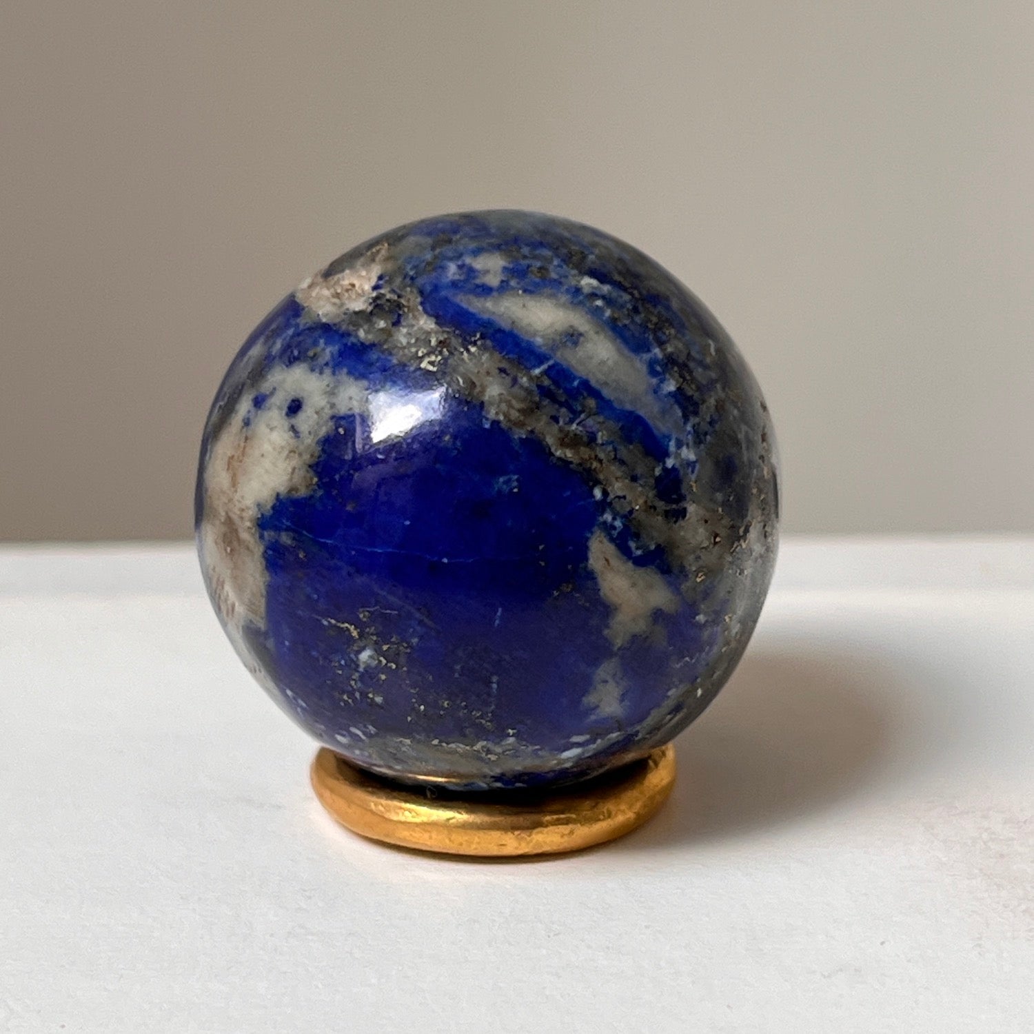 Lapis Lazuli Small sphere with brass stand