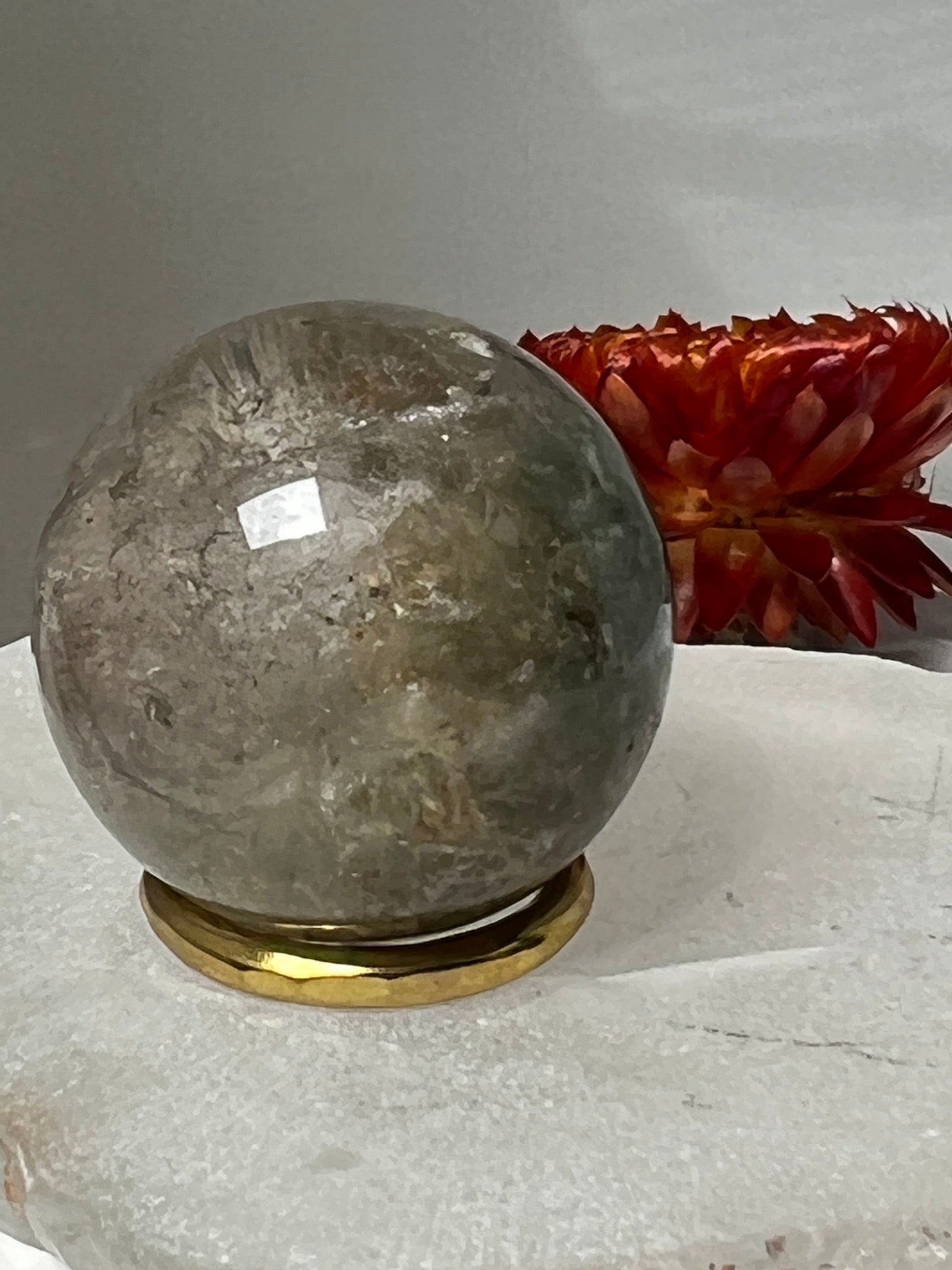 Unique Lodolite Quartz sphere Garden from Brazil