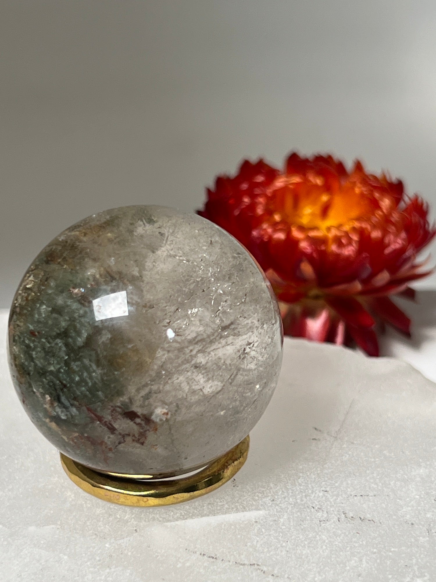 Unique Lodolite Quartz sphere Garden from Brazil