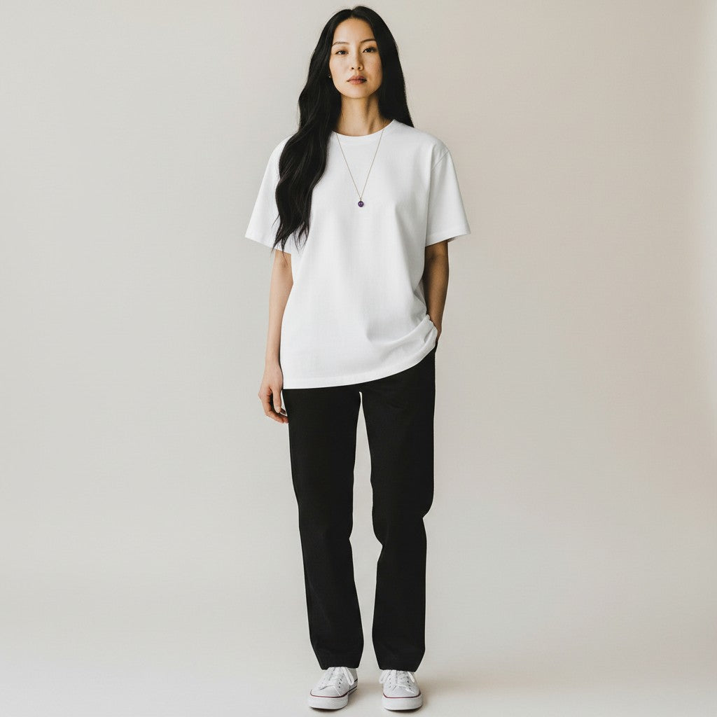 Freeform Medium Amethyst Pendant On Baby Belcher Chain