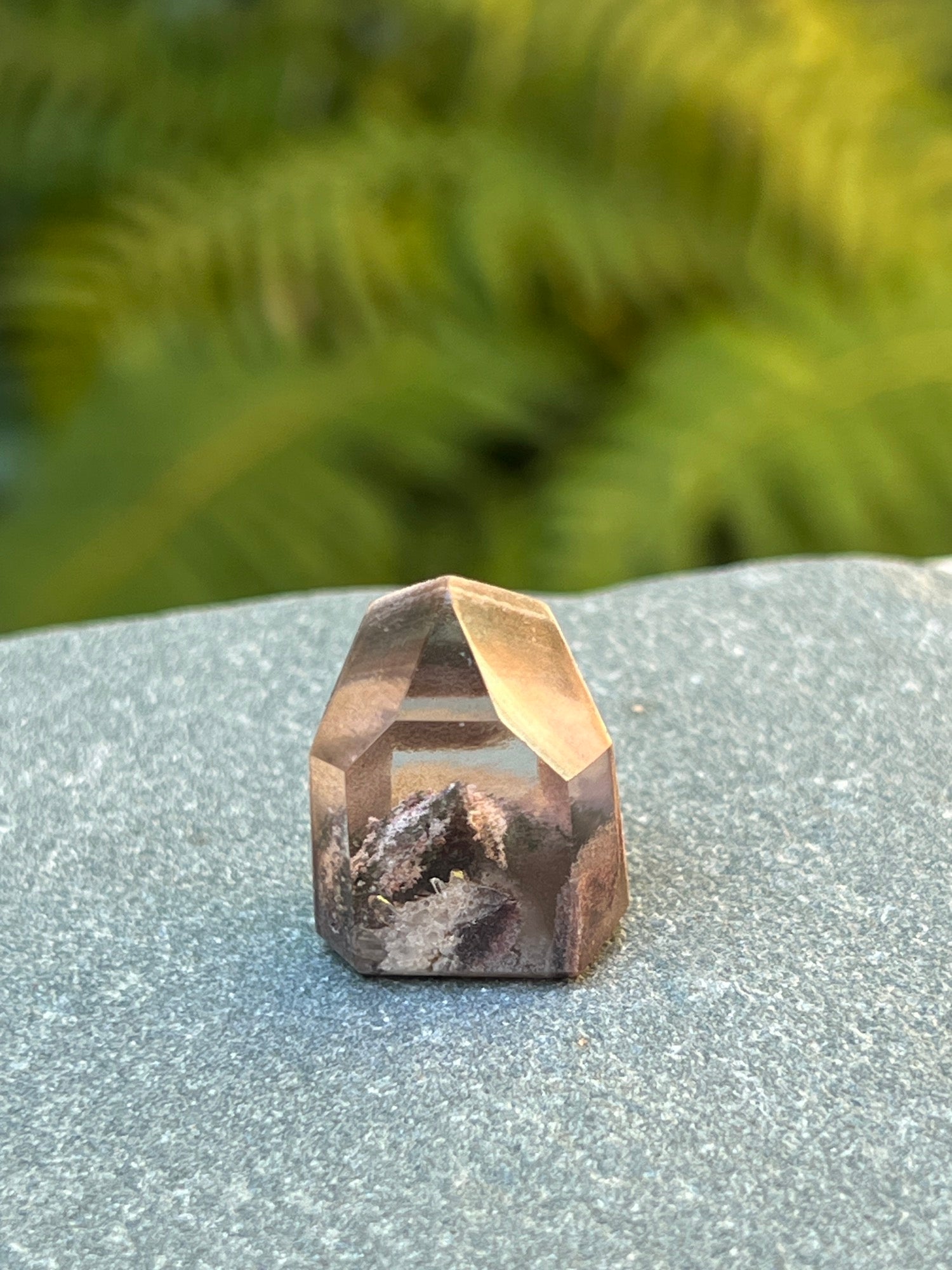 Tiny Phantom point chlorite crystal from Brazil unique