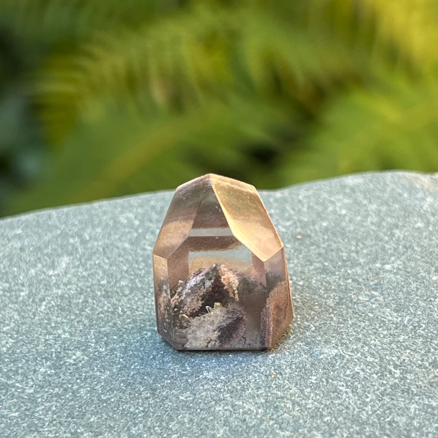 Tiny Phantom point chlorite crystal from Brazil unique